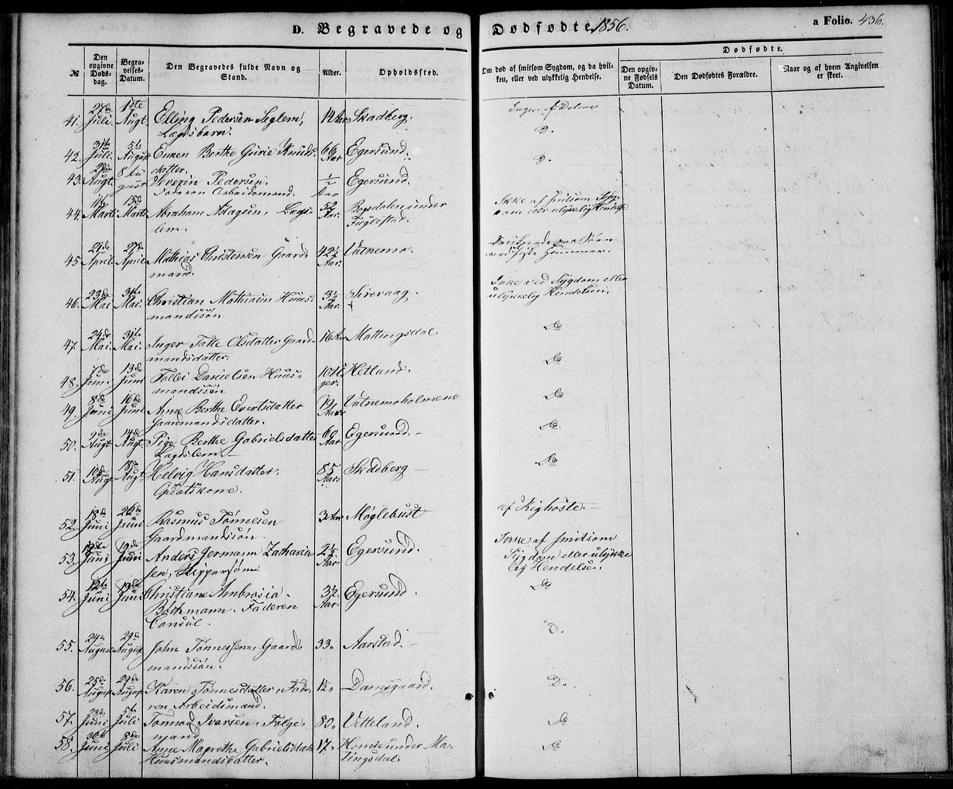 Eigersund sokneprestkontor, AV/SAST-A-101807/S08/L0013: Parish register (official) no. A 12.2, 1850-1865, p. 436