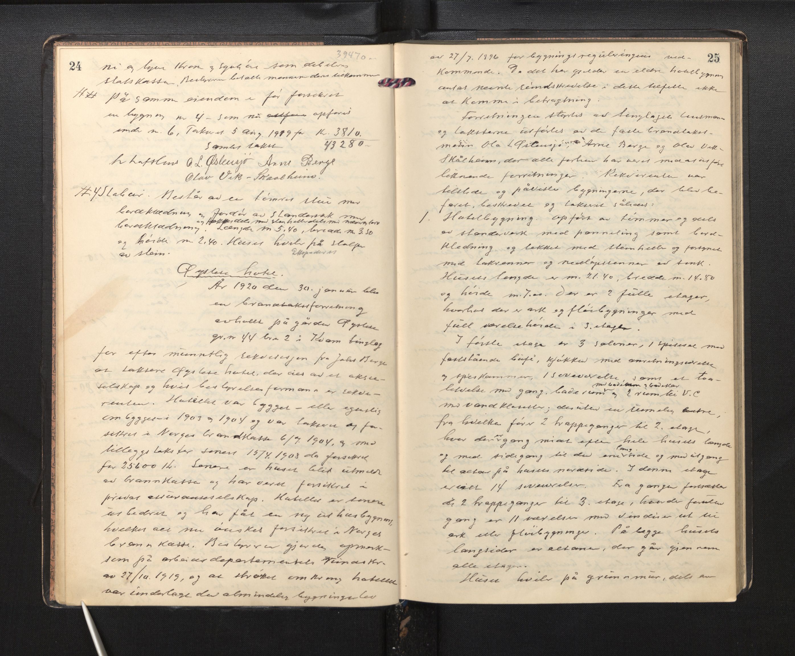 Lensmannen i Kvam, AV/SAB-A-33201/0012/L0003: Branntakstprotokoll, 1919-1941, p. 24-25