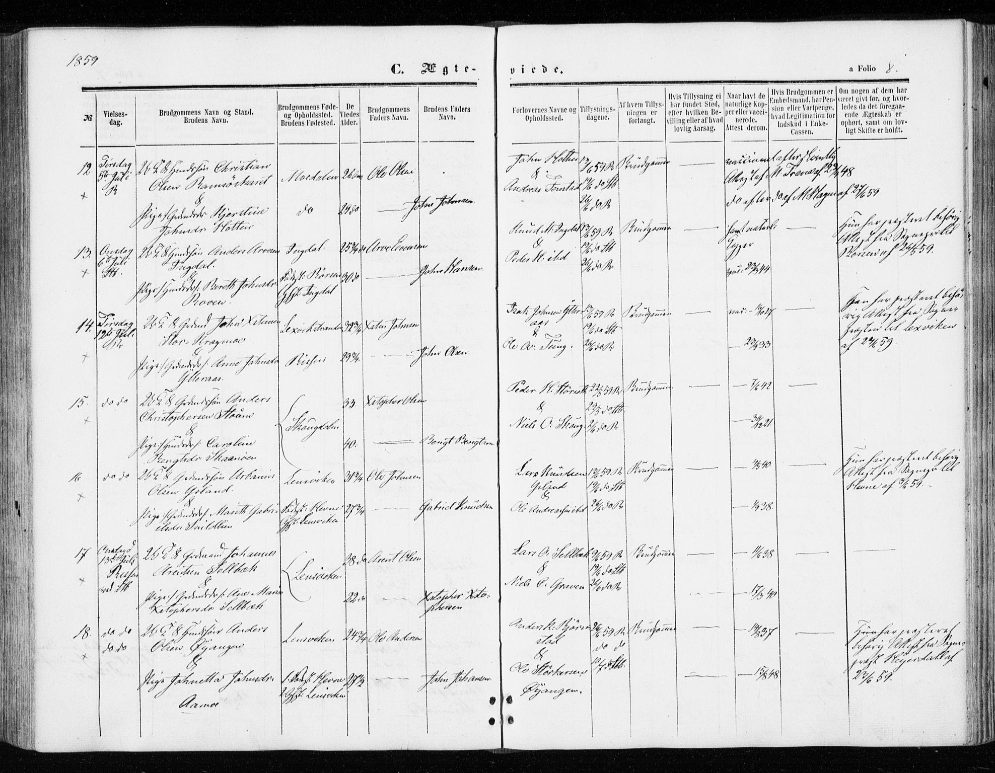 Ministerialprotokoller, klokkerbøker og fødselsregistre - Sør-Trøndelag, AV/SAT-A-1456/646/L0612: Parish register (official) no. 646A10, 1858-1869, p. 8