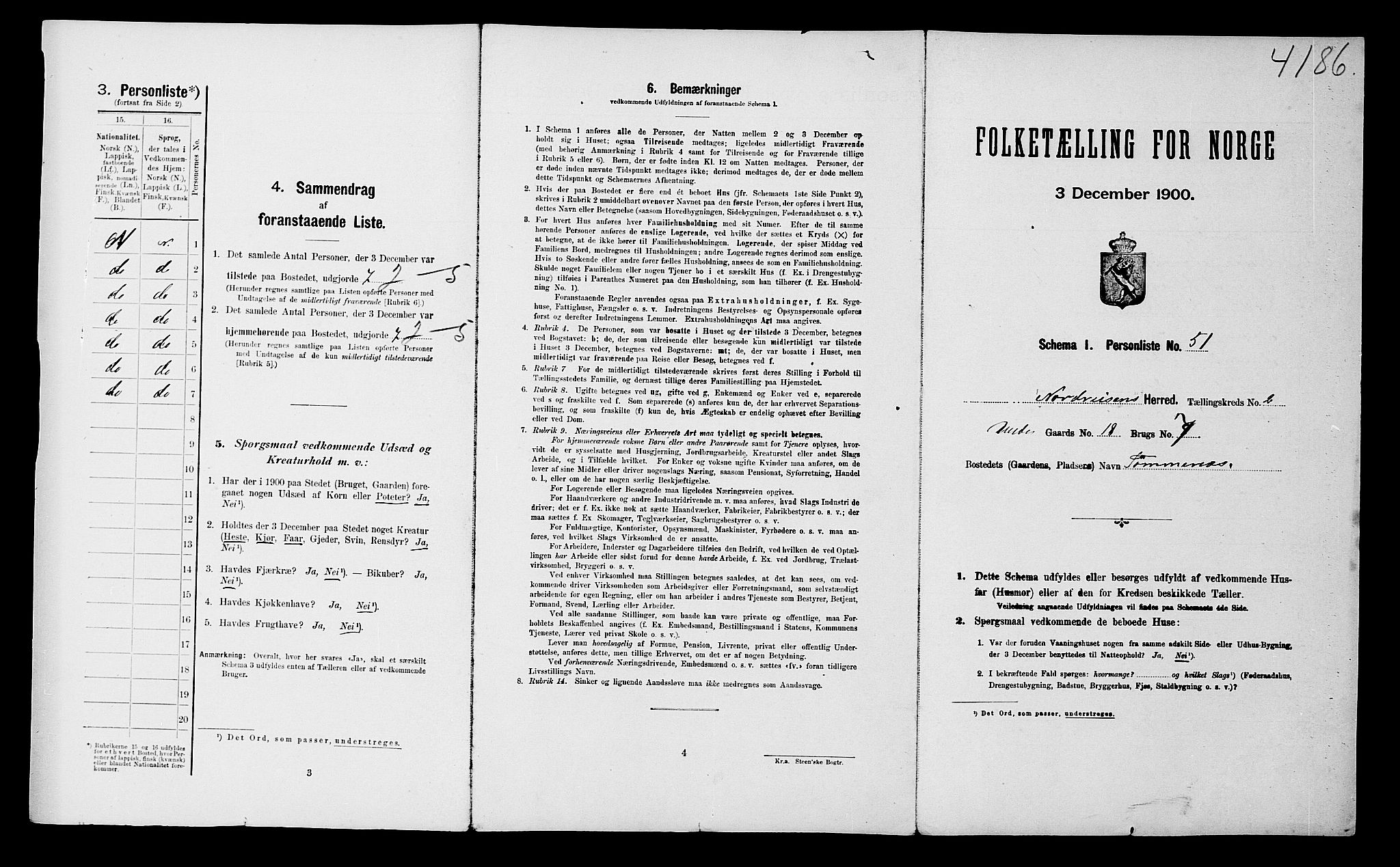 SATØ, 1900 census for Nordreisa, 1900, p. 279