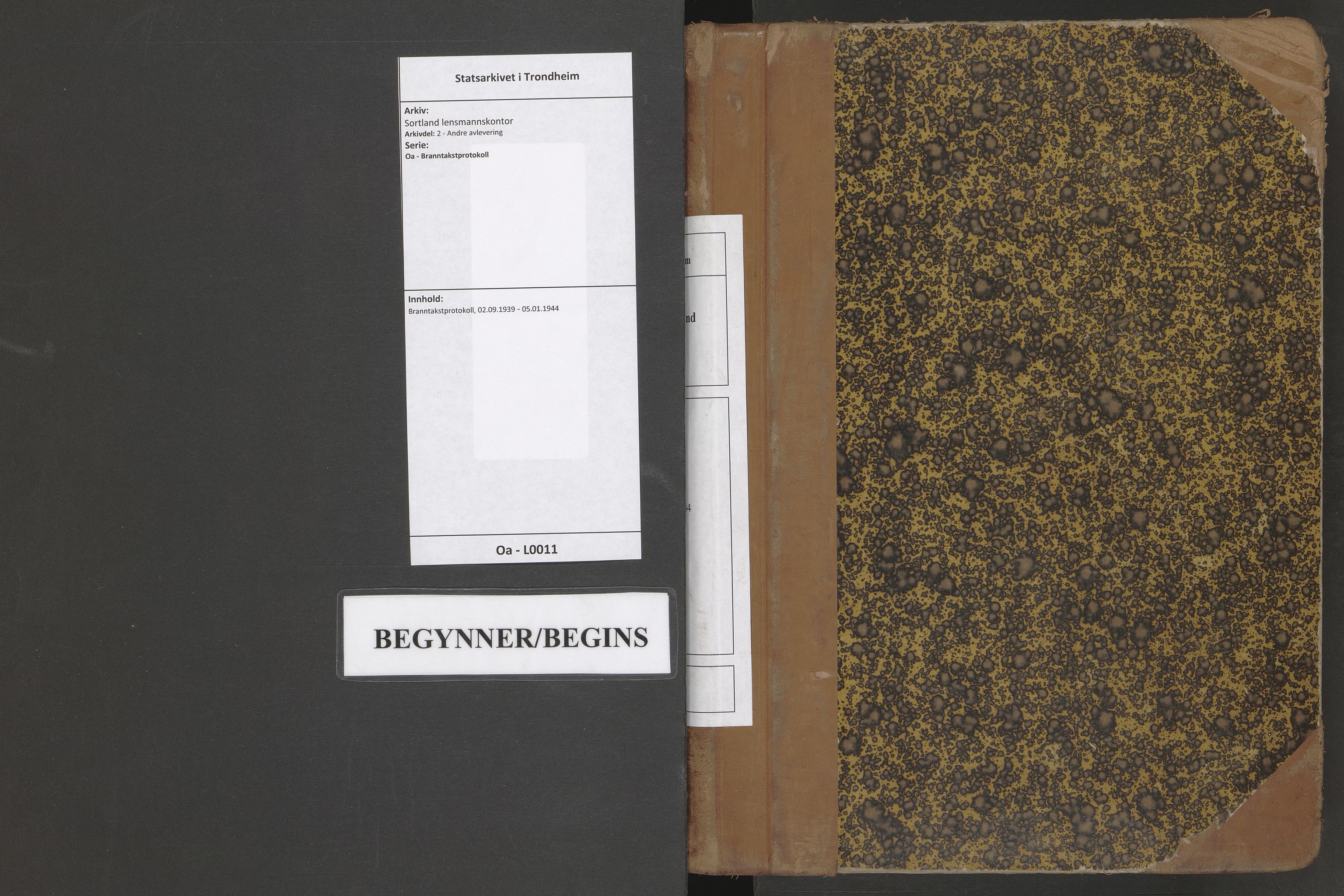 Sortland lensmannskontor, AV/SAT-A-6376/2/Oa/L0011: Branntakstprotokoll, 1939-1944