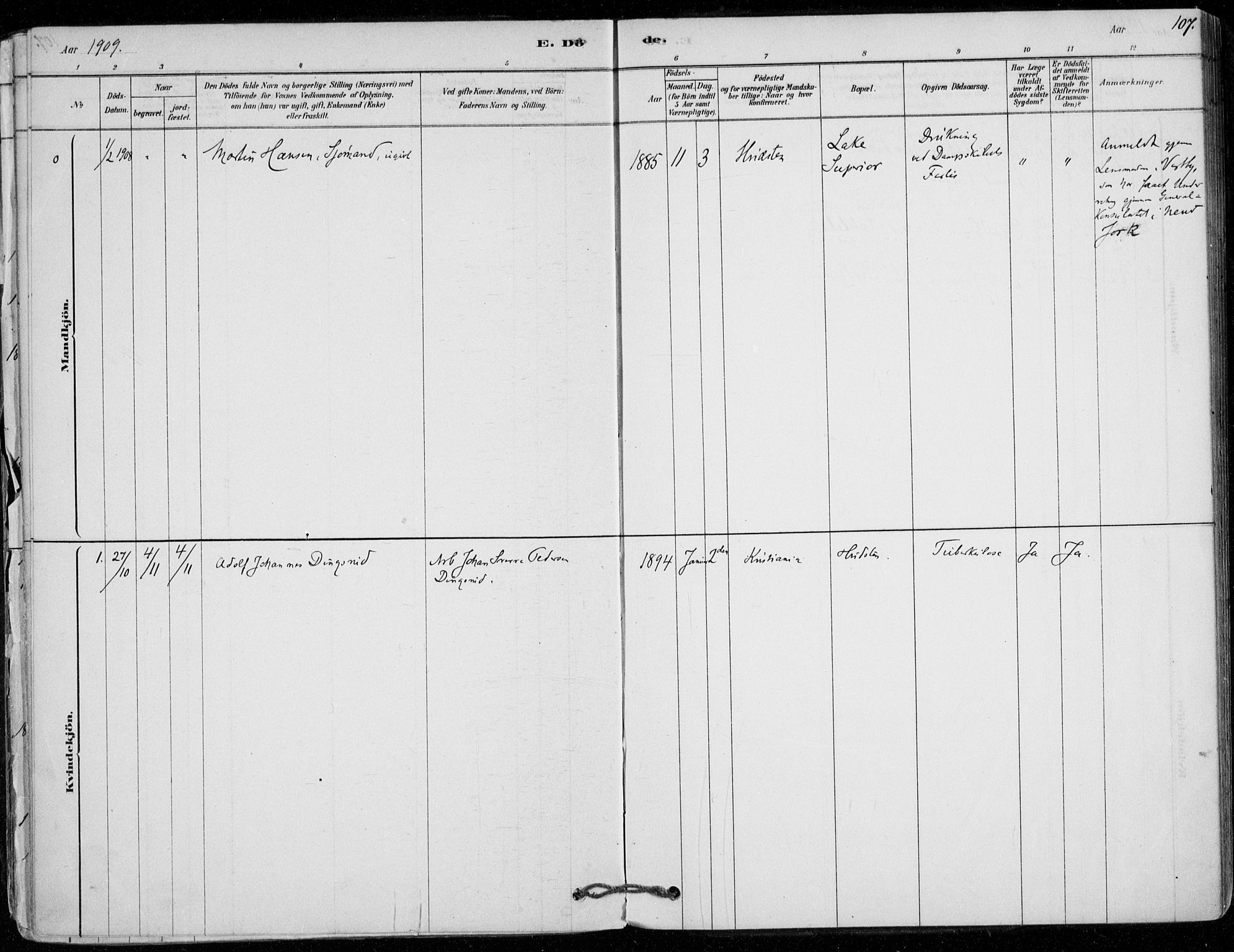 Vestby prestekontor Kirkebøker, SAO/A-10893/F/Fd/L0001: Parish register (official) no. IV 1, 1878-1945, p. 107