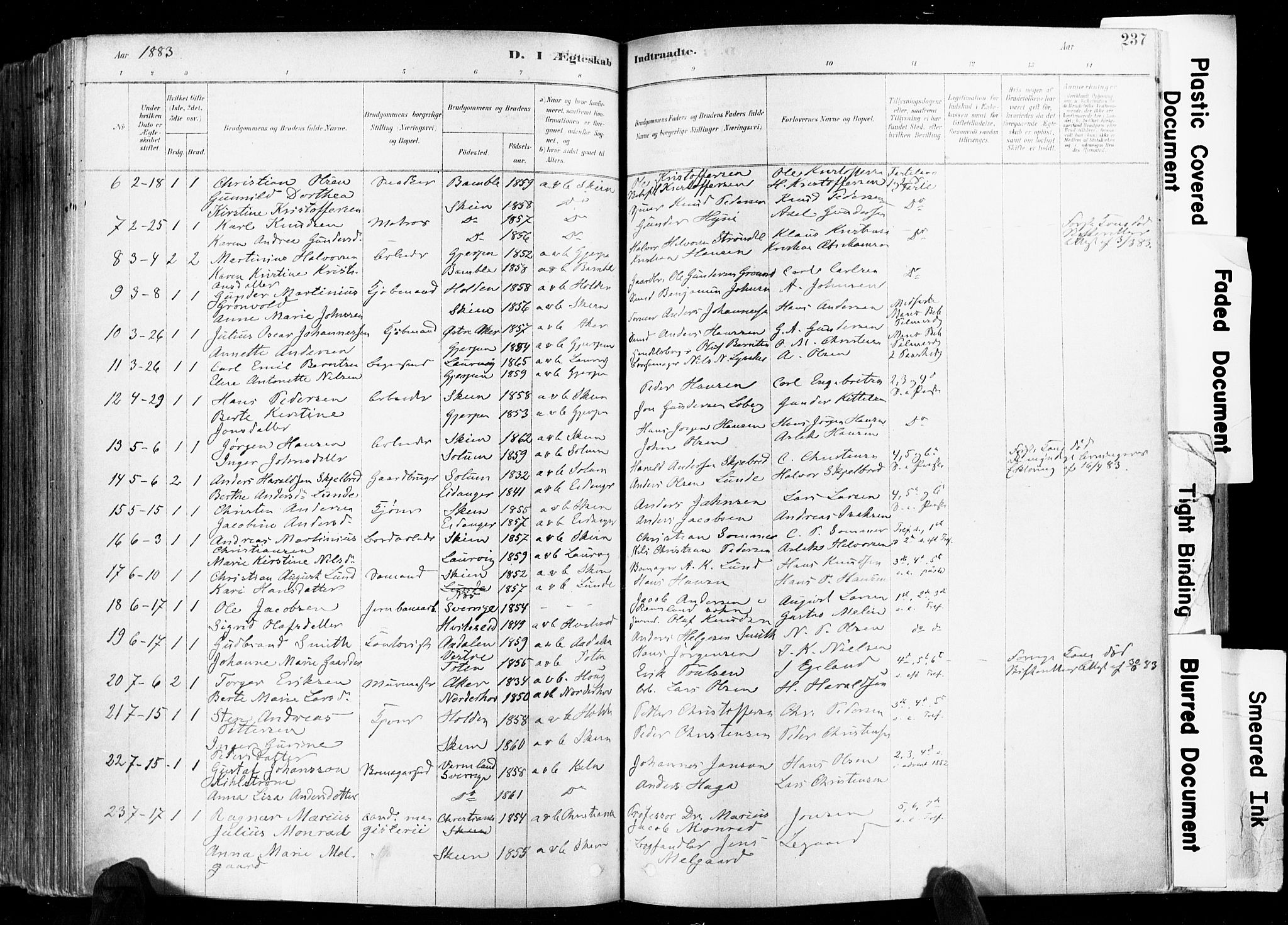 Skien kirkebøker, AV/SAKO-A-302/F/Fa/L0009: Parish register (official) no. 9, 1878-1890, p. 237