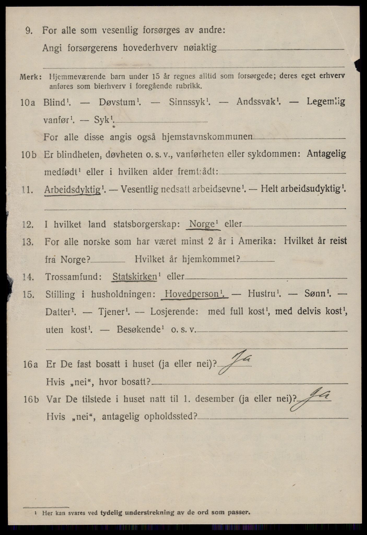 SAT, 1920 census for Voll, 1920, p. 1172