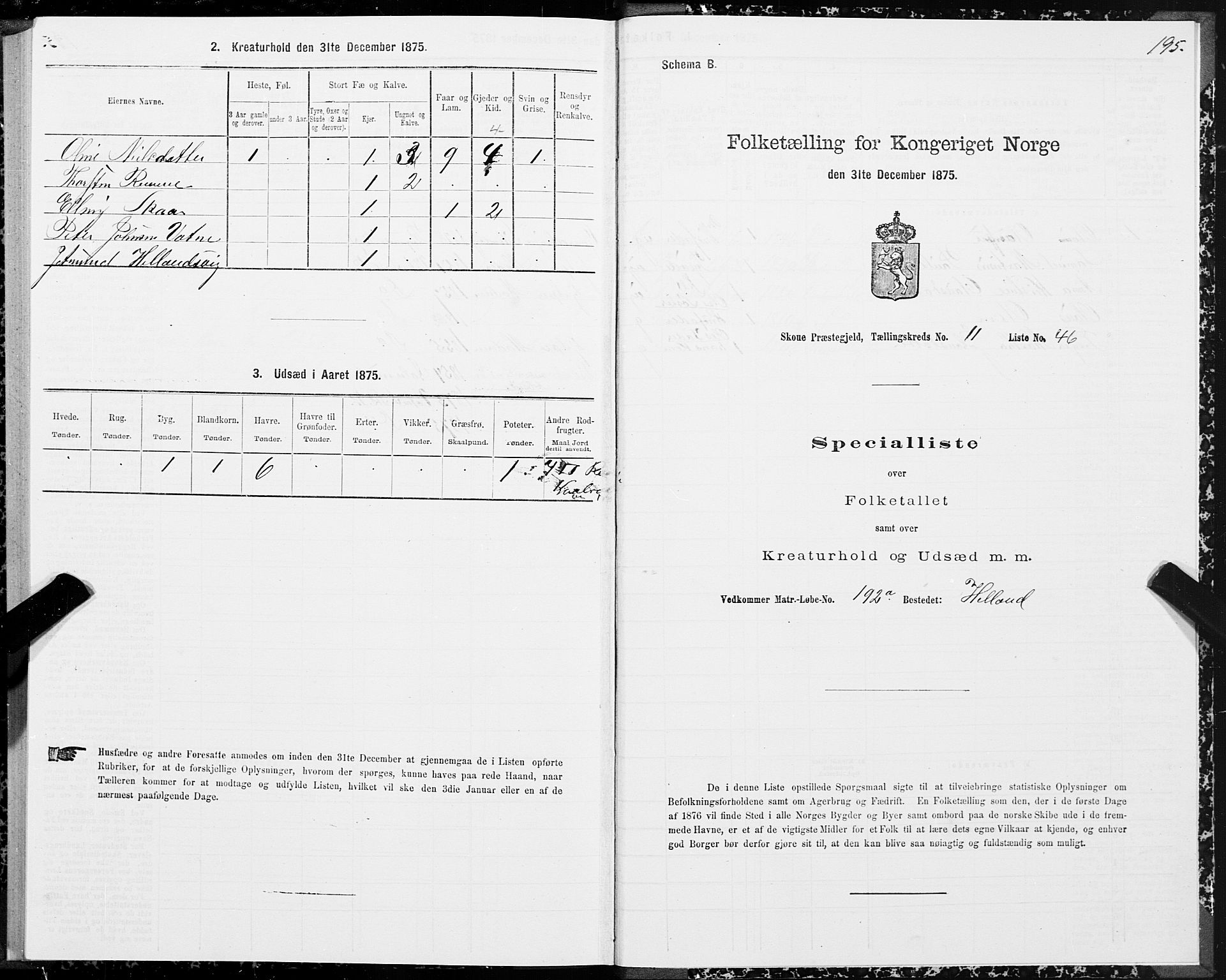 SAT, 1875 census for 1529P Skodje, 1875, p. 3195