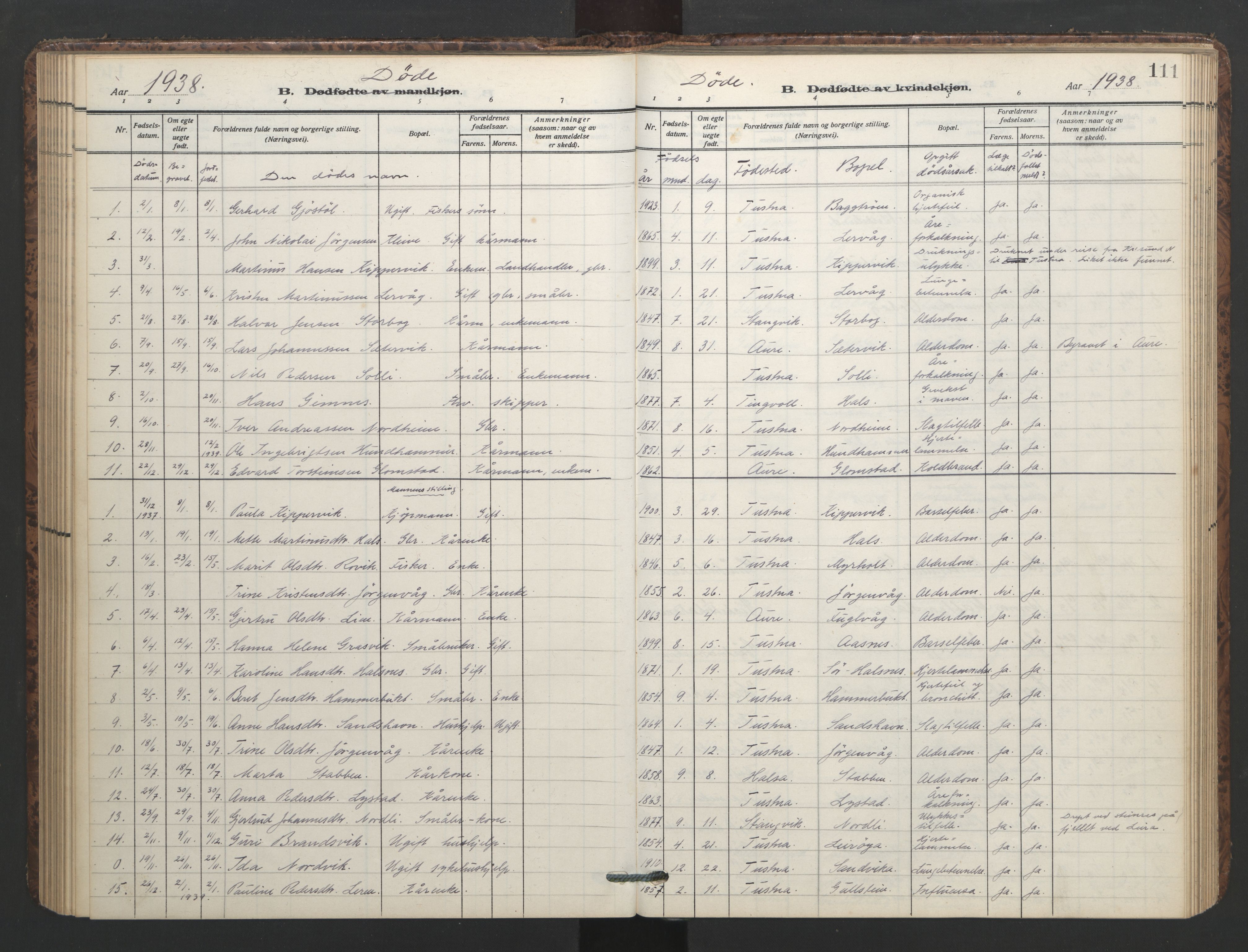 Ministerialprotokoller, klokkerbøker og fødselsregistre - Møre og Romsdal, AV/SAT-A-1454/577/L0897: Parish register (copy) no. 577C01, 1909-1946, p. 111