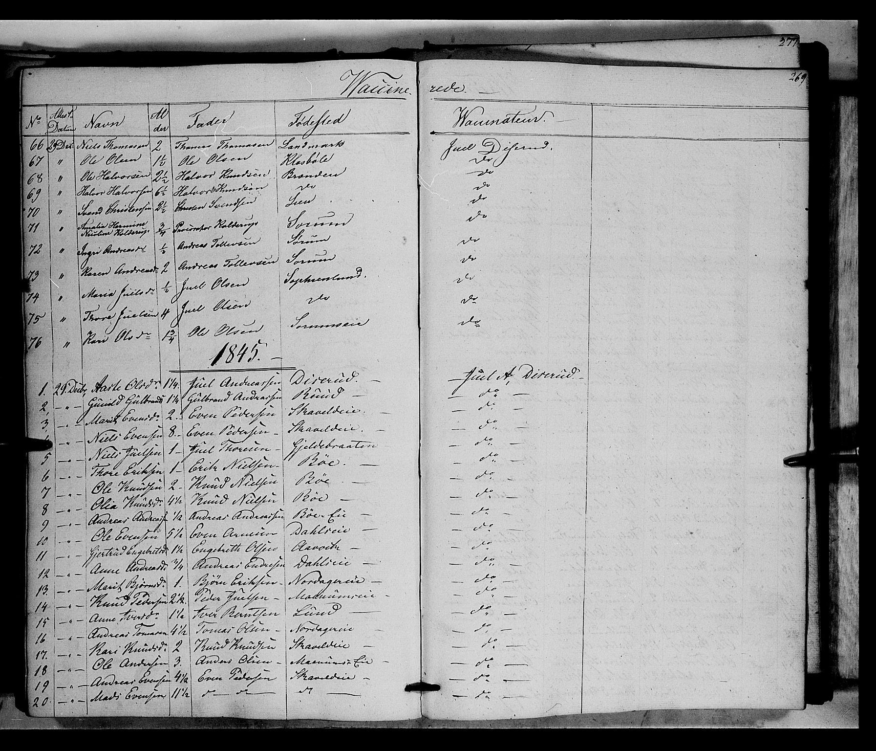 Nord-Aurdal prestekontor, SAH/PREST-132/H/Ha/Haa/L0004: Parish register (official) no. 4, 1842-1863, p. 269