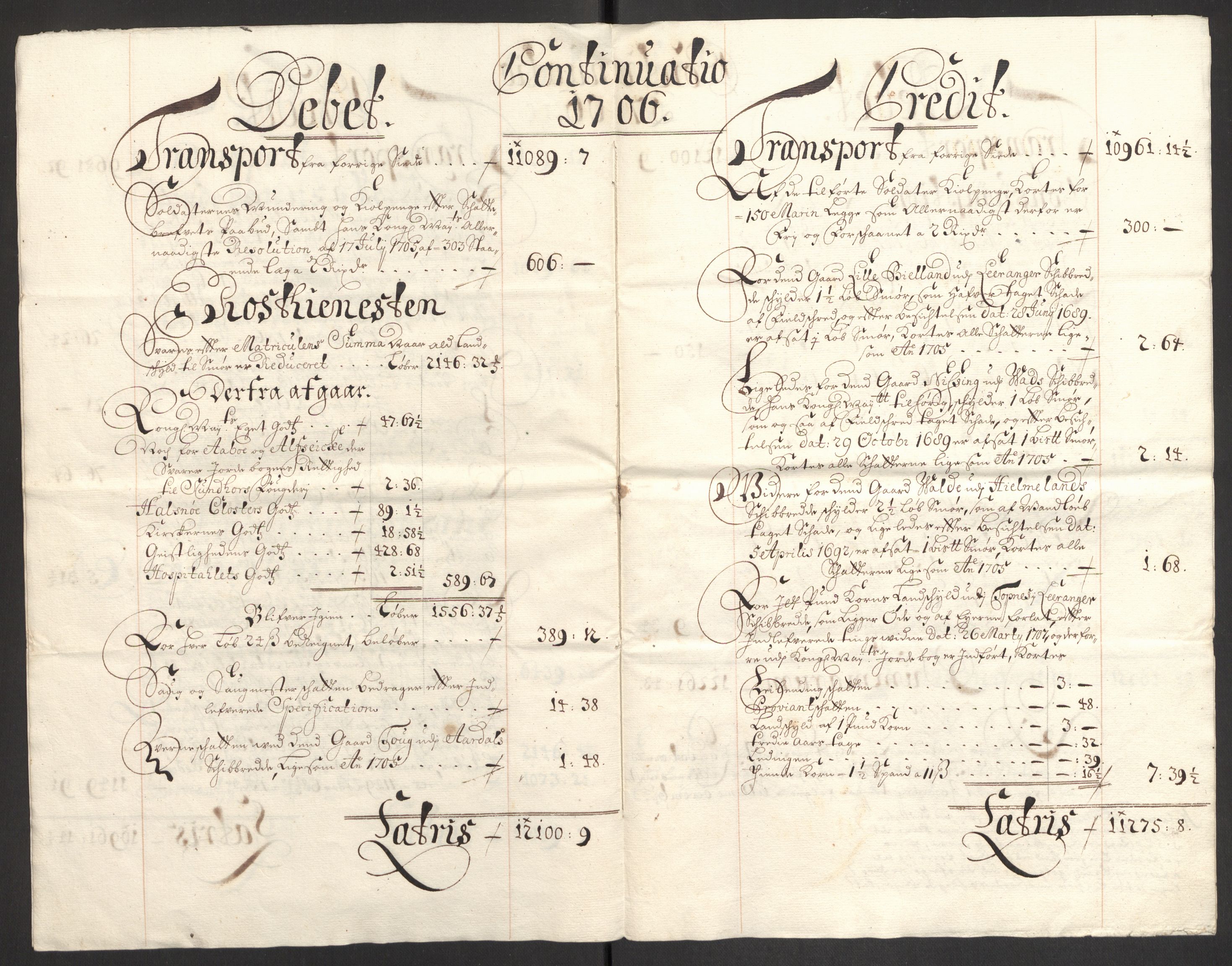 Rentekammeret inntil 1814, Reviderte regnskaper, Fogderegnskap, AV/RA-EA-4092/R47/L2861: Fogderegnskap Ryfylke, 1706-1709, p. 15