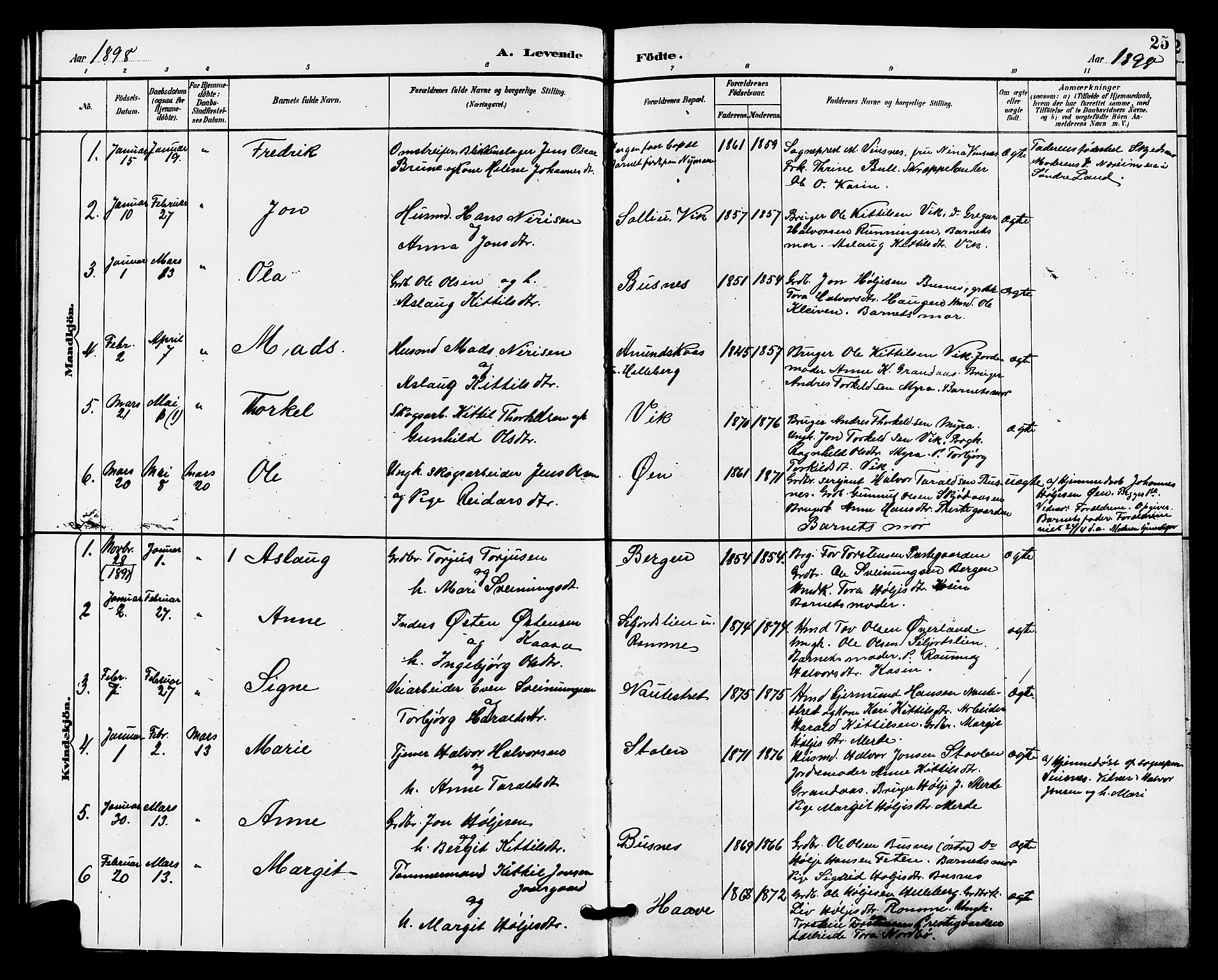 Gransherad kirkebøker, SAKO/A-267/G/Ga/L0003: Parish register (copy) no. I 3, 1887-1915, p. 25