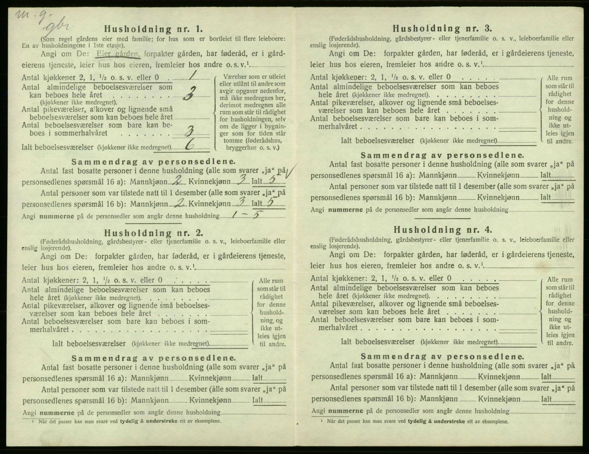 SAB, 1920 census for Fitjar, 1920, p. 931