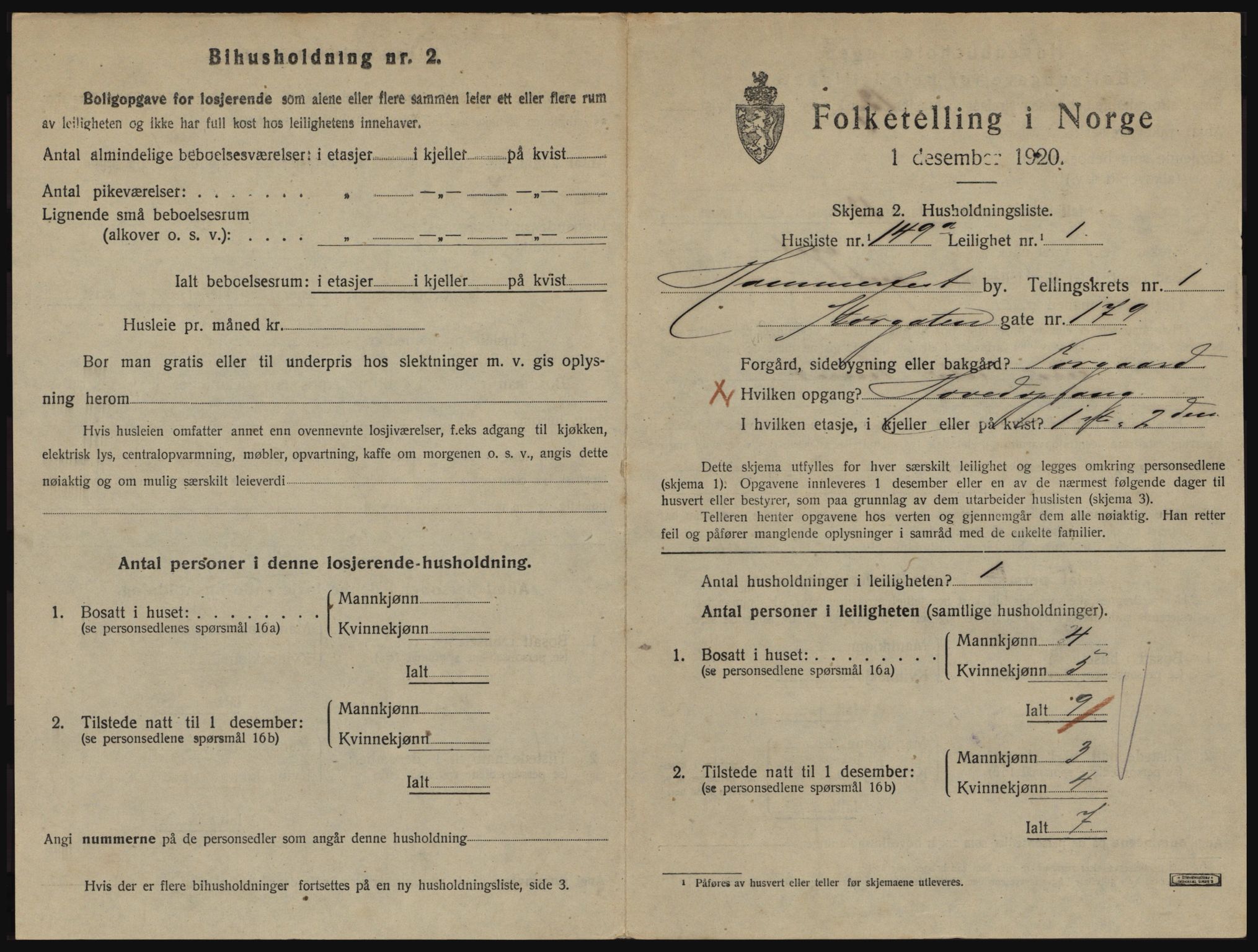 SATØ, 1920 census for Hammerfest, 1920, p. 1454