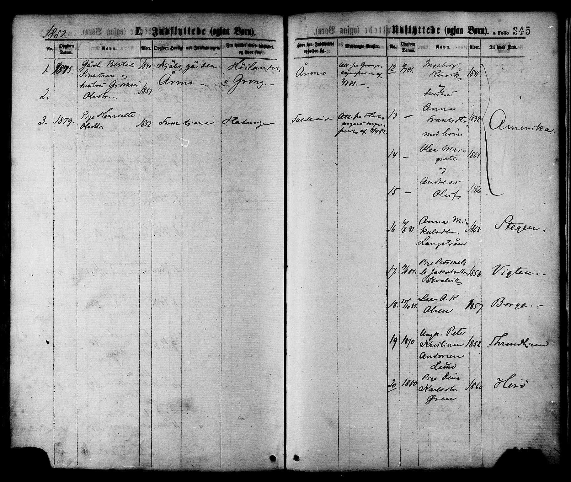 Ministerialprotokoller, klokkerbøker og fødselsregistre - Nord-Trøndelag, SAT/A-1458/780/L0642: Parish register (official) no. 780A07 /1, 1874-1885, p. 345