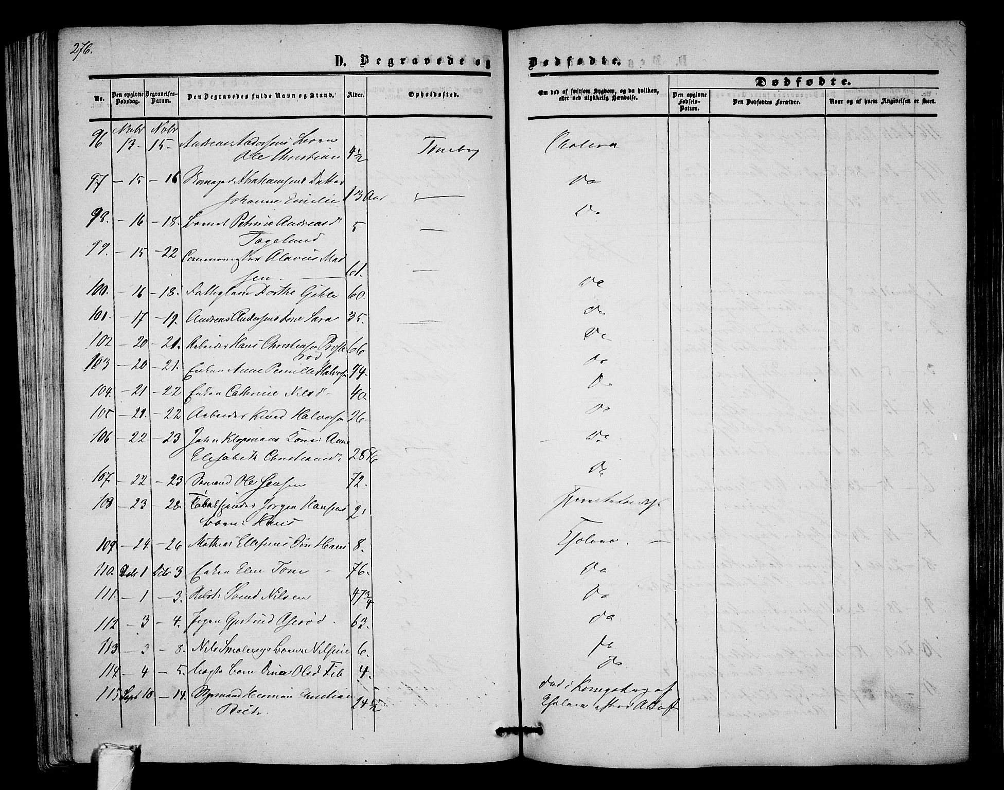 Tønsberg kirkebøker, AV/SAKO-A-330/G/Ga/L0003: Parish register (copy) no. 3, 1855-1864, p. 276