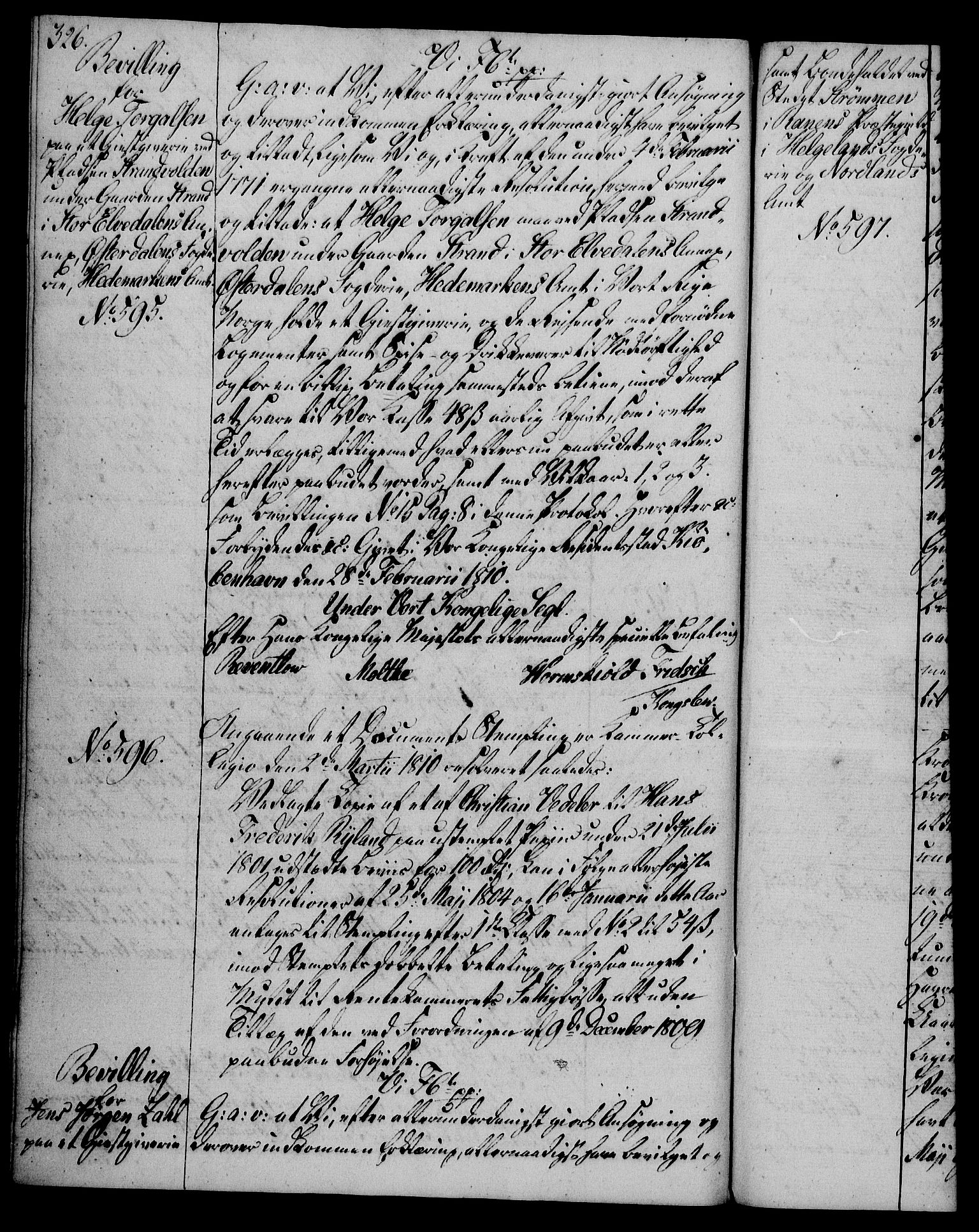 Rentekammeret, Kammerkanselliet, RA/EA-3111/G/Gg/Gga/L0019: Norsk ekspedisjonsprotokoll med register (merket RK 53.19), 1807-1810, p. 326