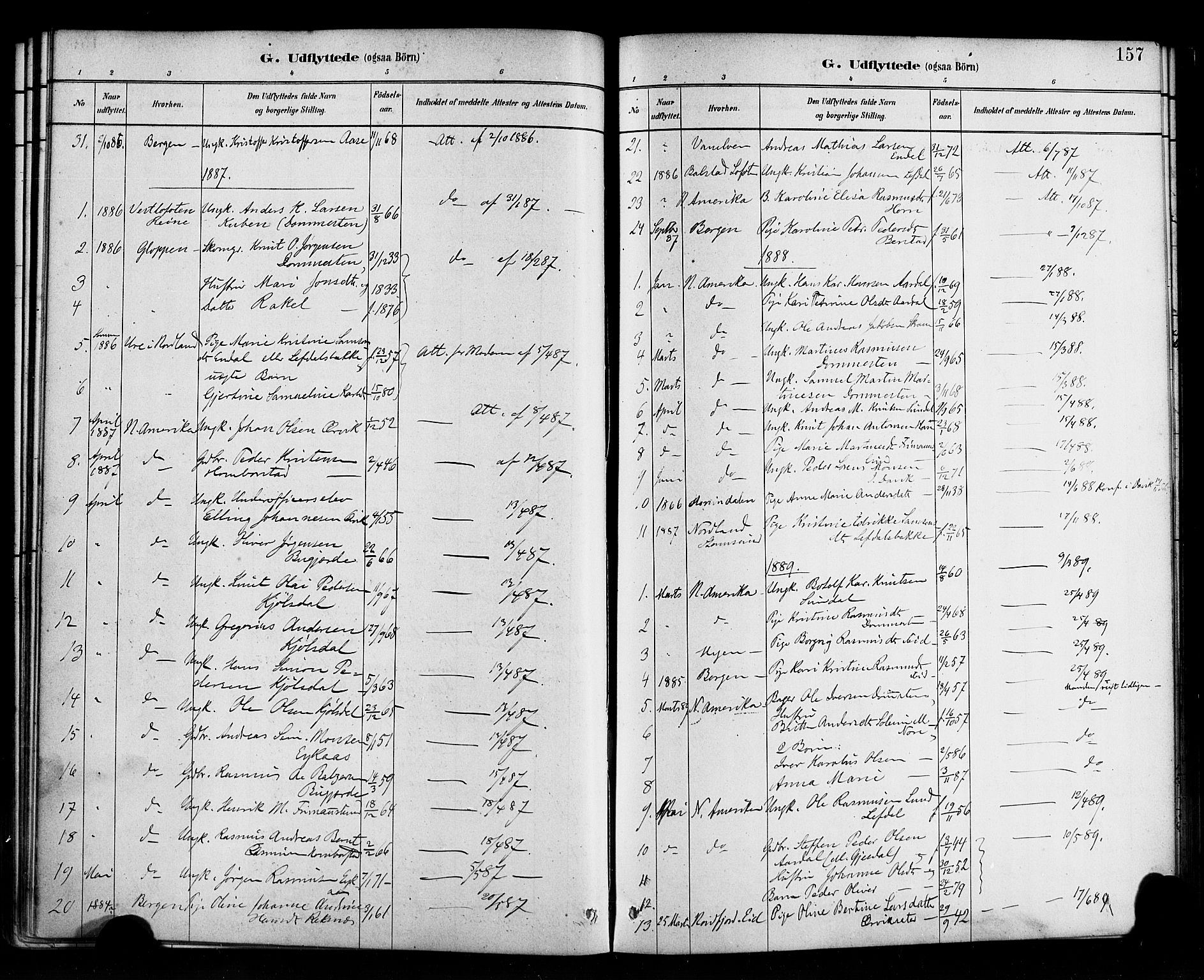 Davik sokneprestembete, SAB/A-79701/H/Haa/Haab/L0001: Parish register (official) no. B 1, 1882-1900, p. 157