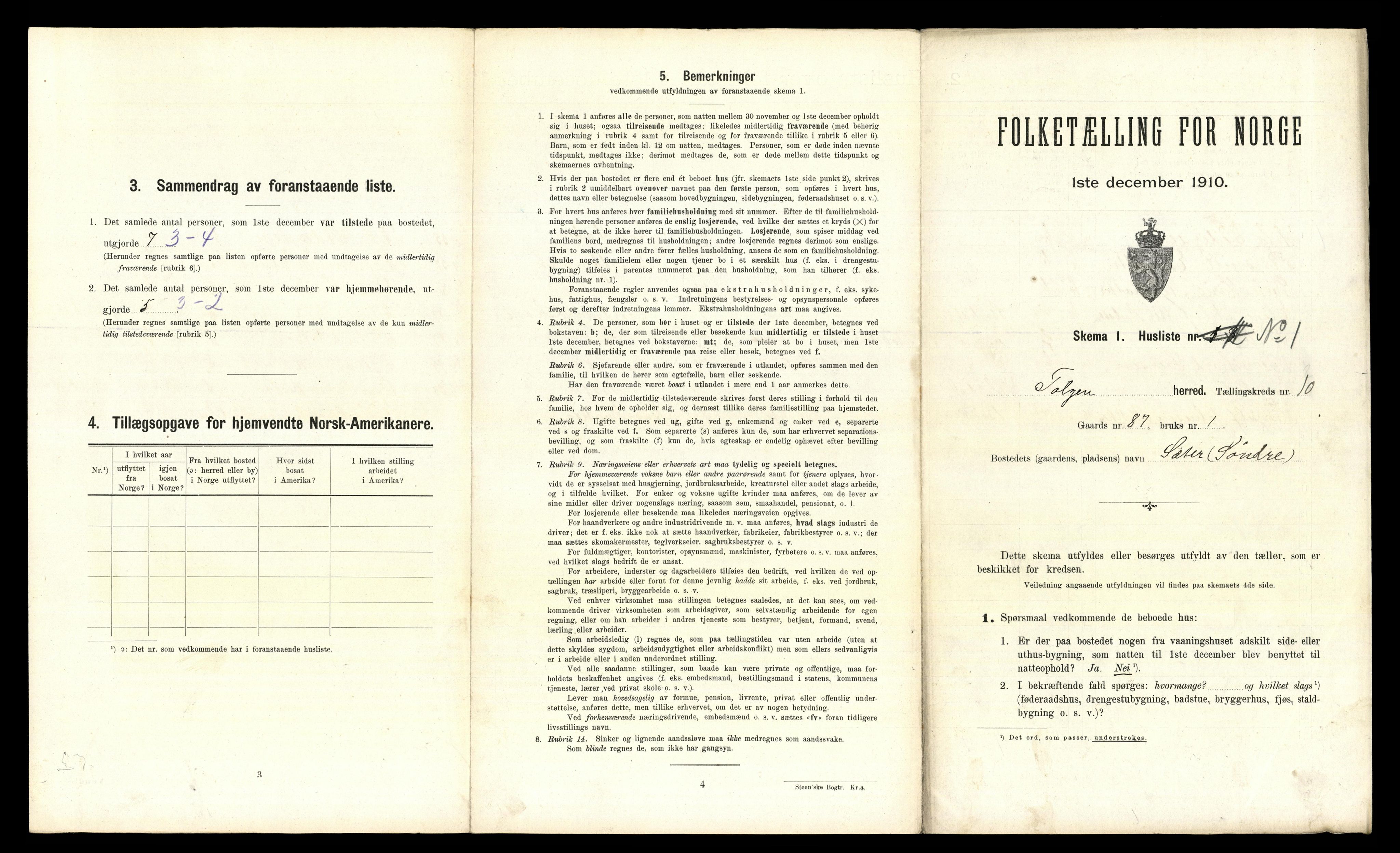 RA, 1910 census for Tolga, 1910, p. 684