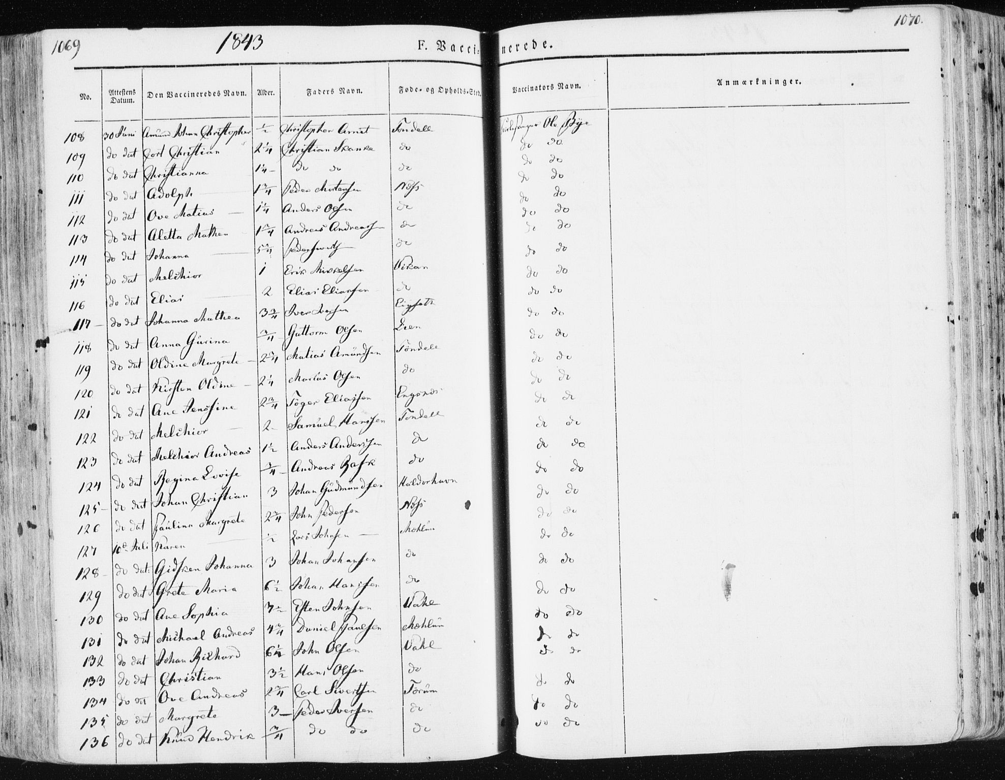 Ministerialprotokoller, klokkerbøker og fødselsregistre - Sør-Trøndelag, AV/SAT-A-1456/659/L0736: Parish register (official) no. 659A06, 1842-1856, p. 1069-1070