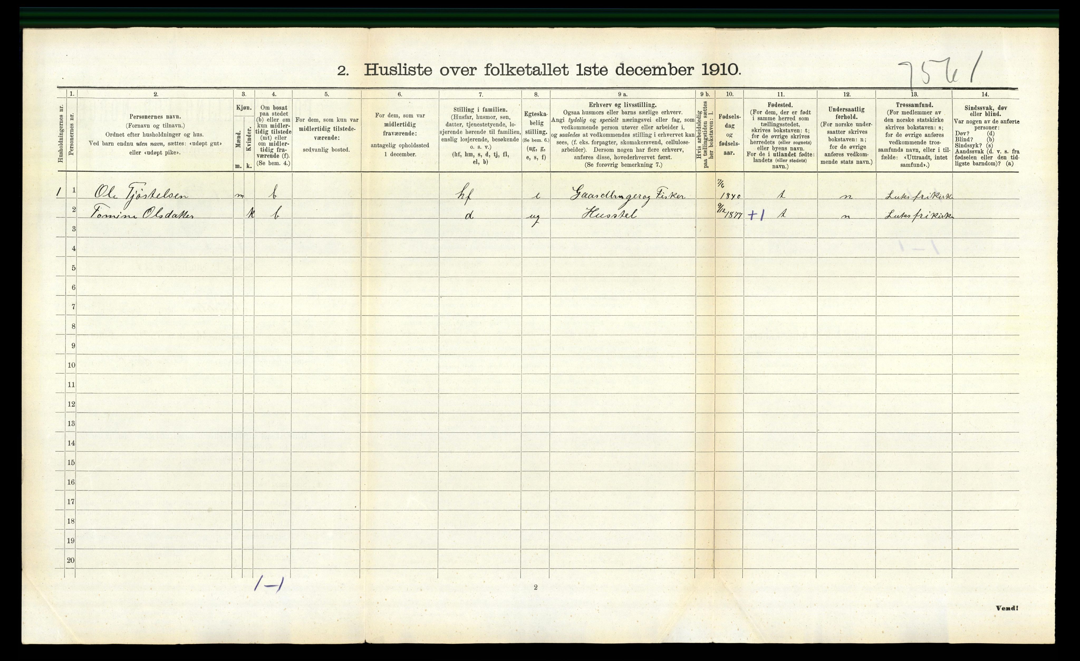 RA, 1910 census for Søndeled, 1910, p. 725