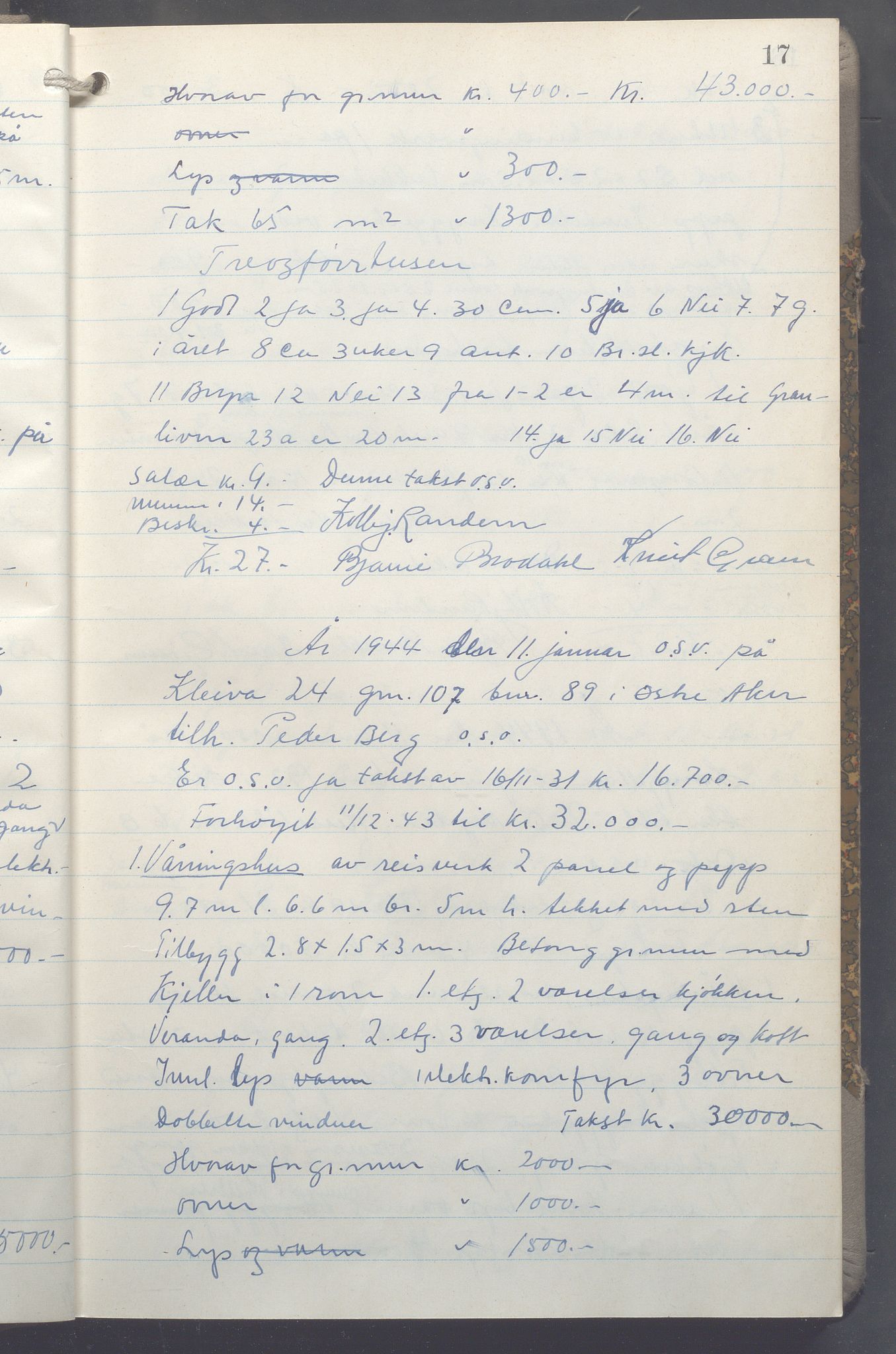 Lensmennene i Aker, OBA/A-10133/F/Fc/L0035: Branntakstprotokoll, 1943-1946, p. 17