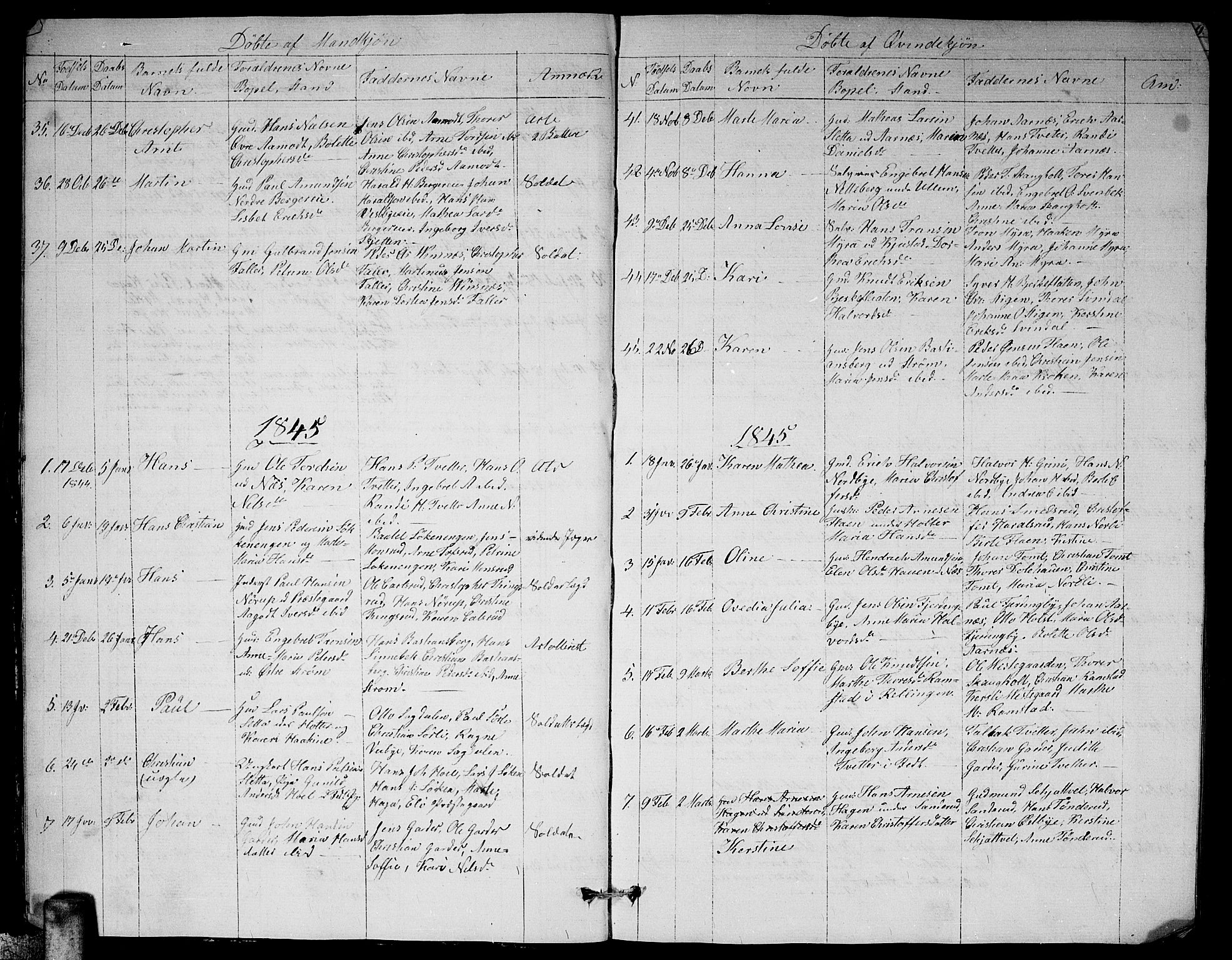 Fet prestekontor Kirkebøker, AV/SAO-A-10370a/G/Ga/L0002: Parish register (copy) no. I 2, 1843-1859, p. 8