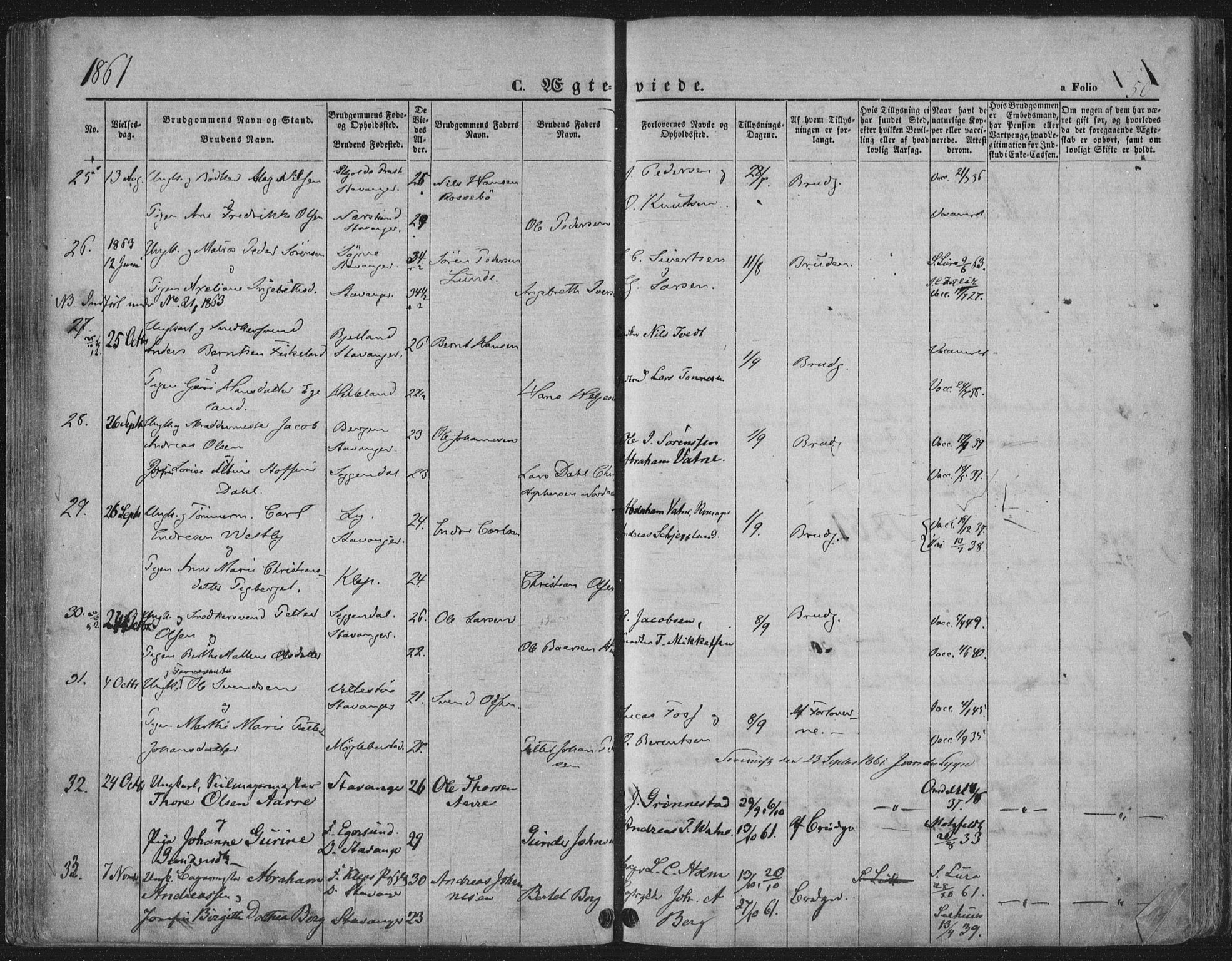 Domkirken sokneprestkontor, AV/SAST-A-101812/001/30/30BA/L0019: Parish register (official) no. A 18, 1857-1877, p. 50