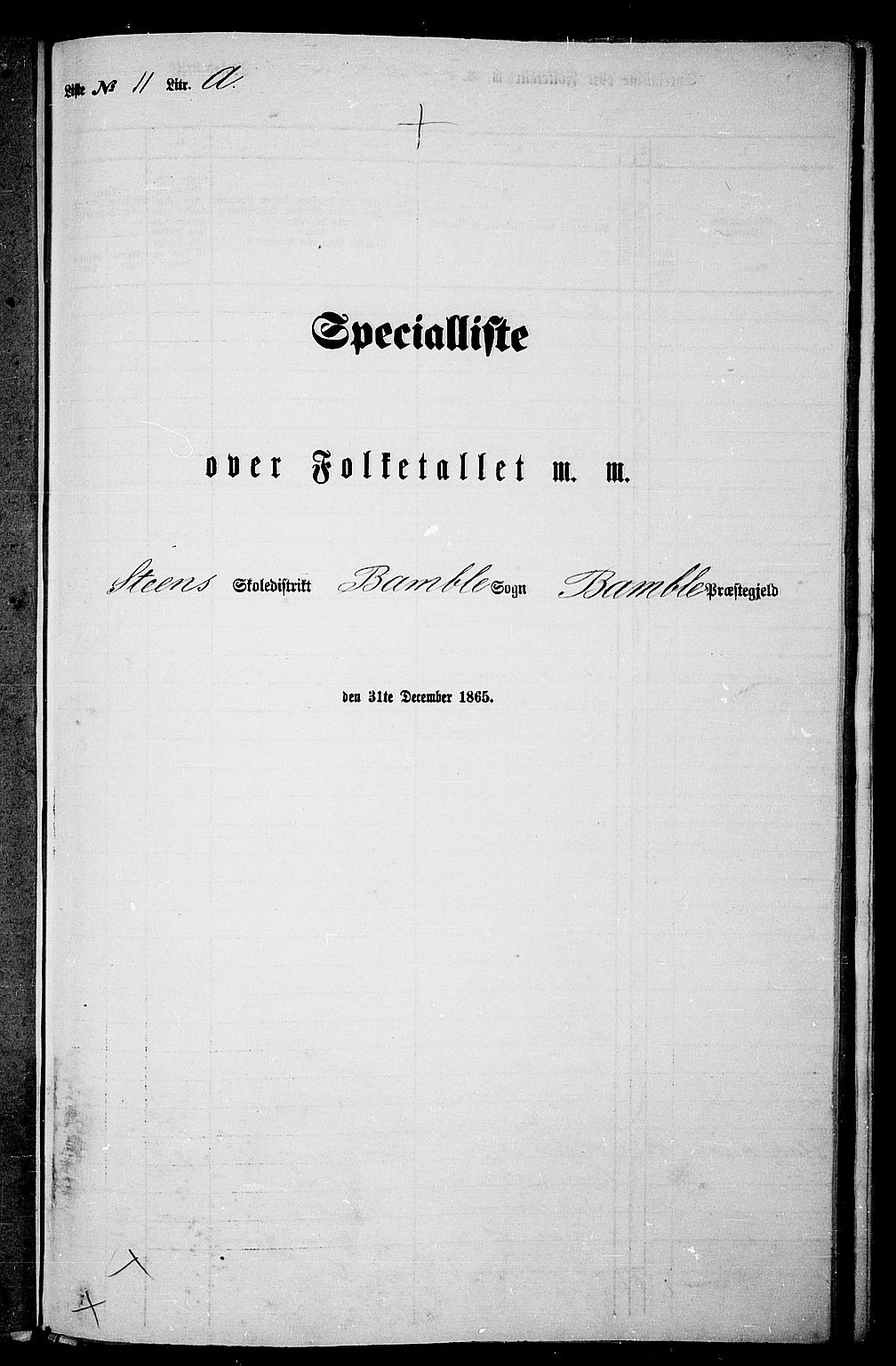 RA, 1865 census for Bamble, 1865, p. 168