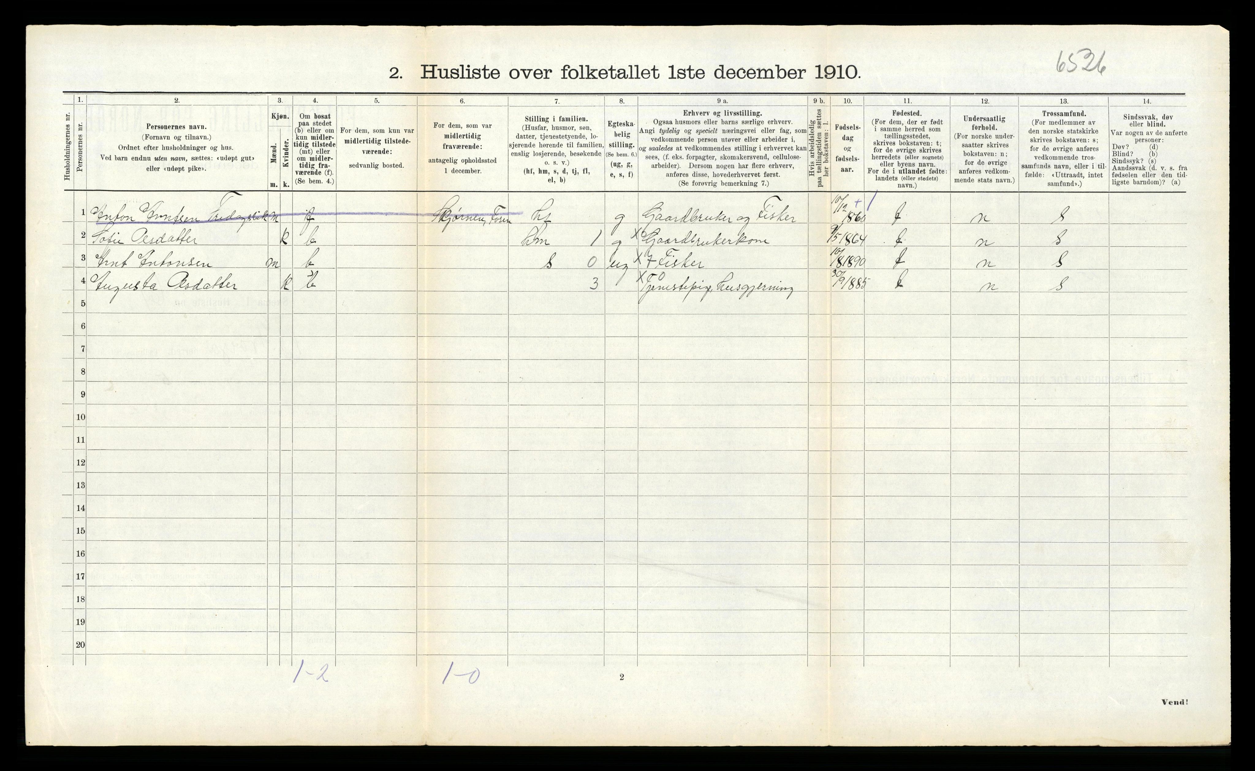 RA, 1910 census for Nord-Frøya, 1910, p. 229