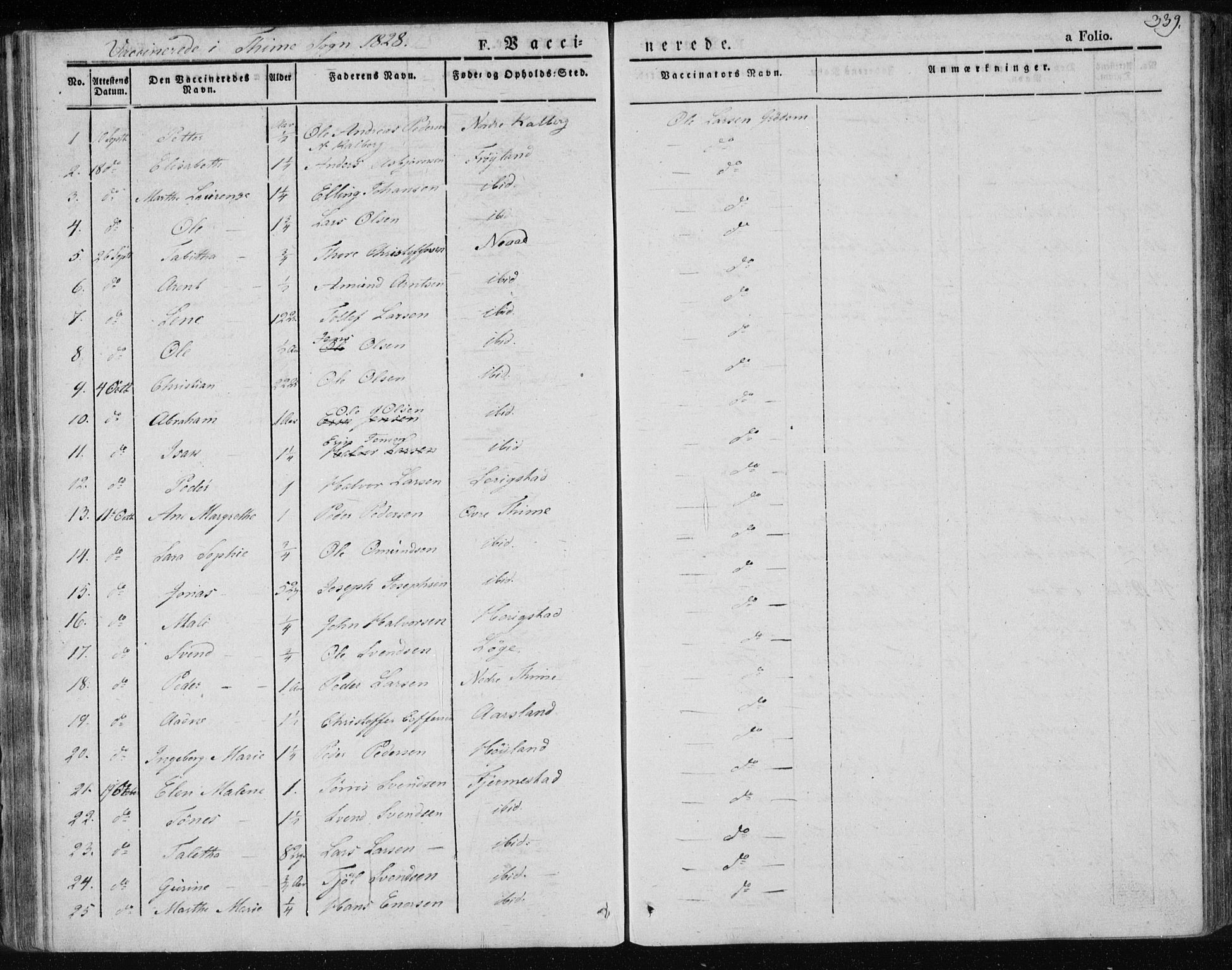 Lye sokneprestkontor, AV/SAST-A-101794/001/30BA/L0004: Parish register (official) no. A 4, 1826-1841, p. 339