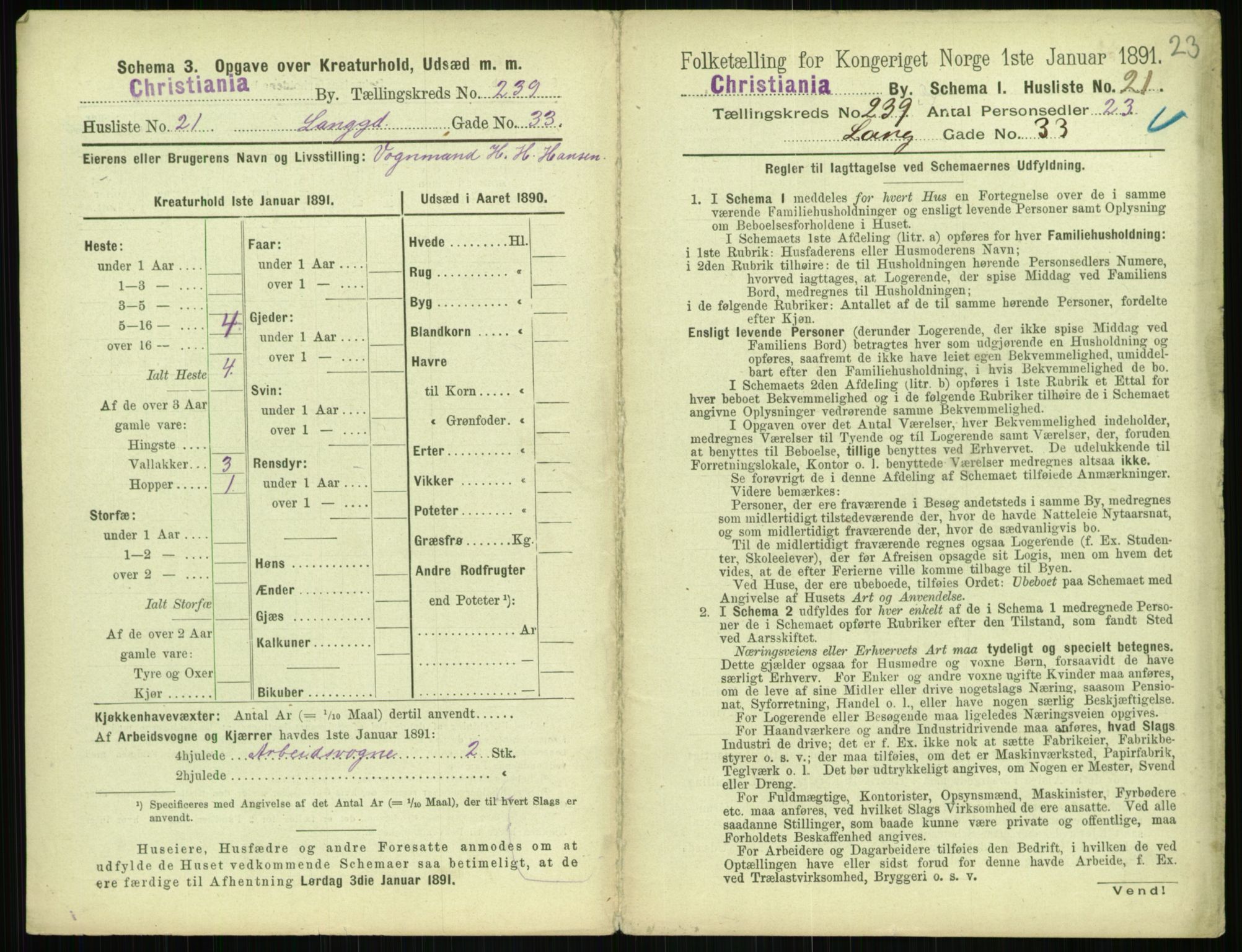 RA, 1891 census for 0301 Kristiania, 1891, p. 145309