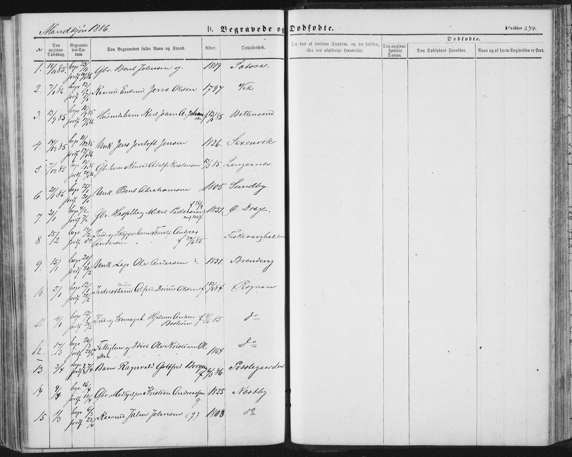 Ministerialprotokoller, klokkerbøker og fødselsregistre - Nordland, AV/SAT-A-1459/847/L0668: Parish register (official) no. 847A08, 1872-1886, p. 274