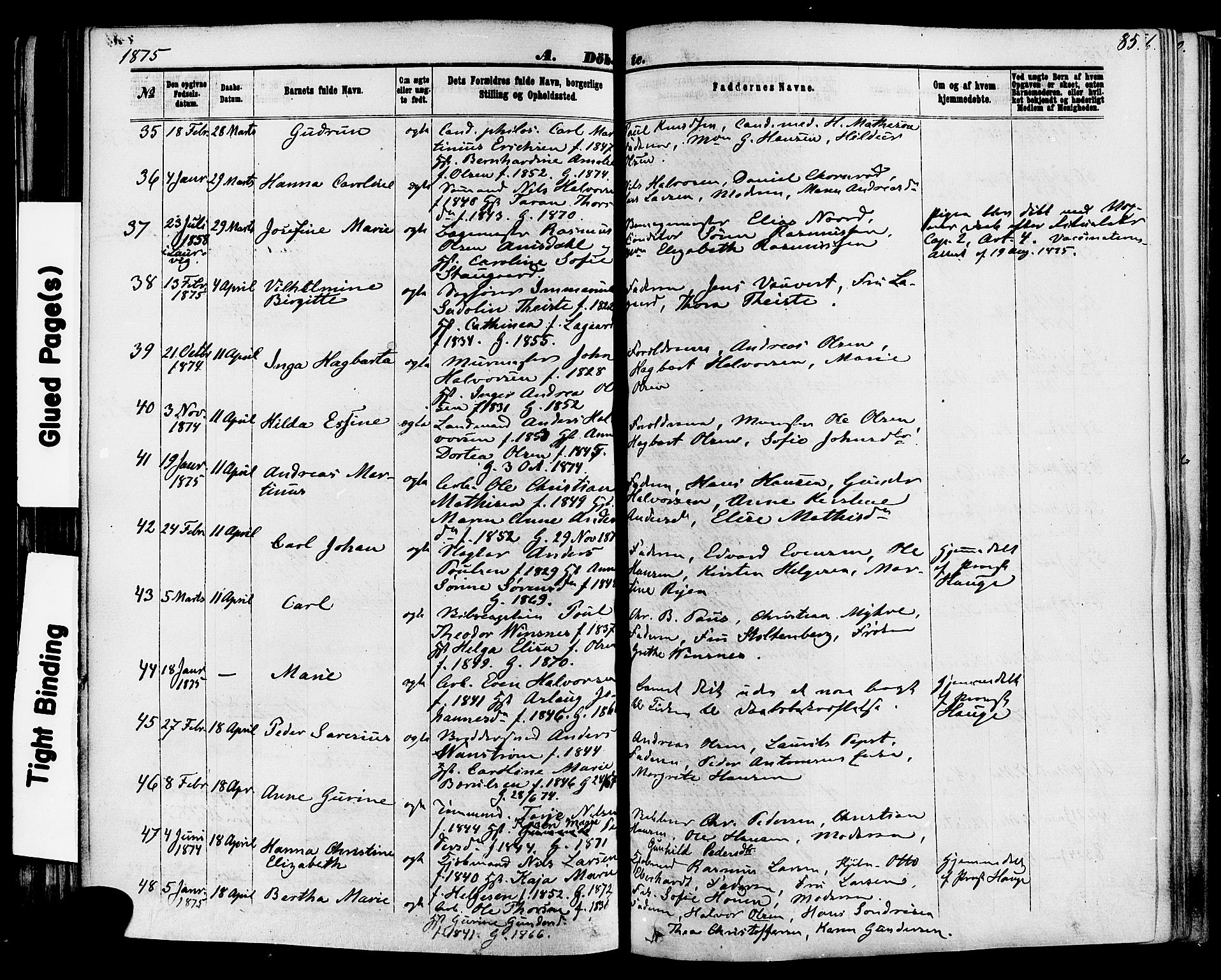 Skien kirkebøker, AV/SAKO-A-302/F/Fa/L0008: Parish register (official) no. 8, 1866-1877, p. 85