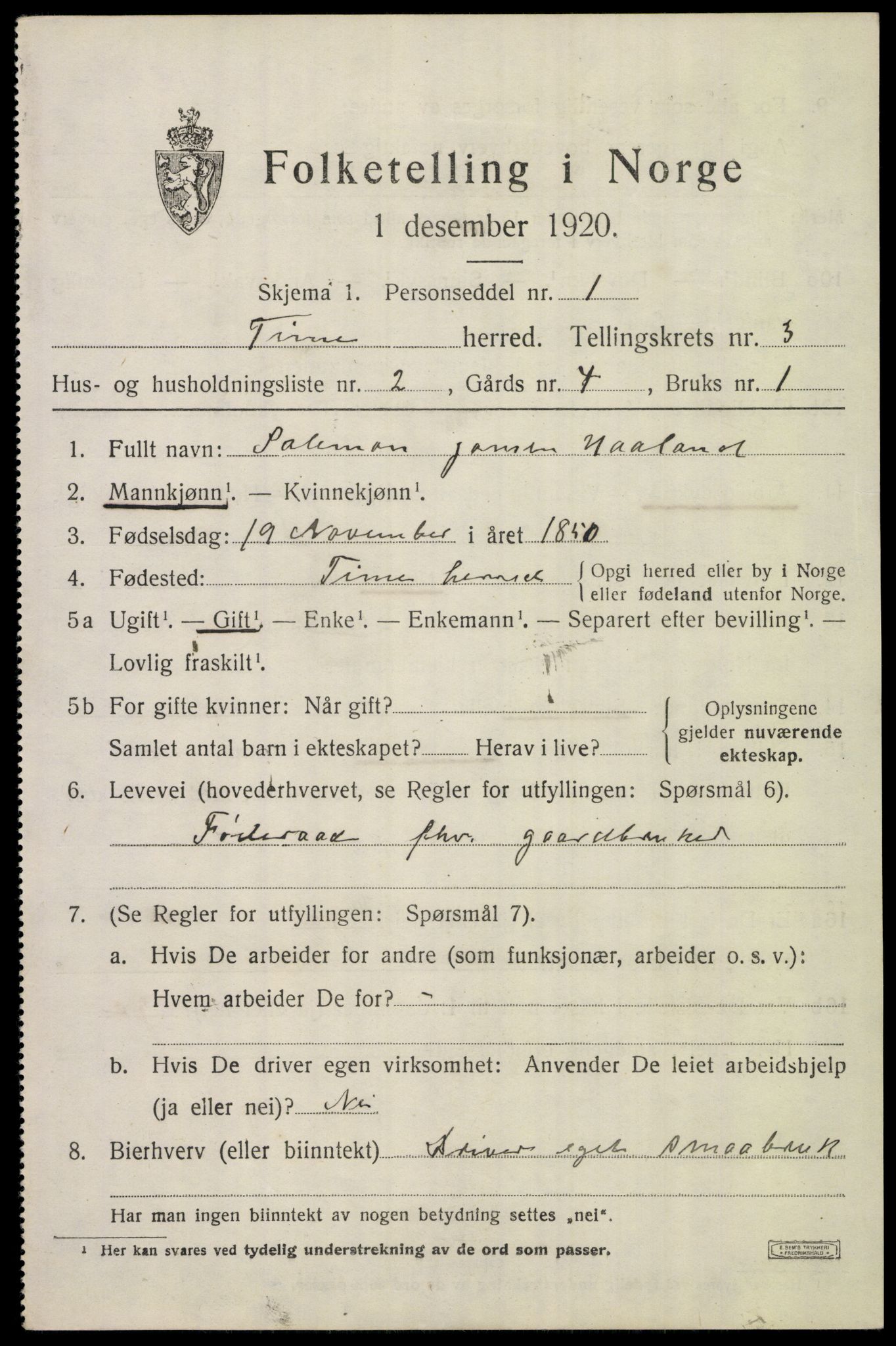 SAST, 1920 census for Time, 1920, p. 3931