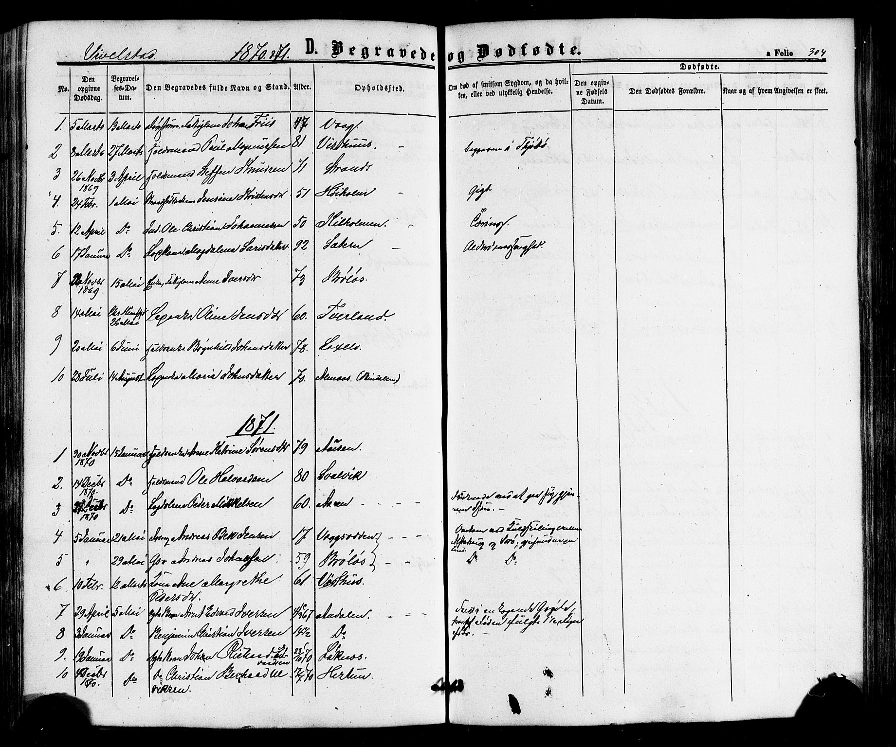 Ministerialprotokoller, klokkerbøker og fødselsregistre - Nordland, AV/SAT-A-1459/817/L0262: Parish register (official) no. 817A03 /2, 1867-1877, p. 304