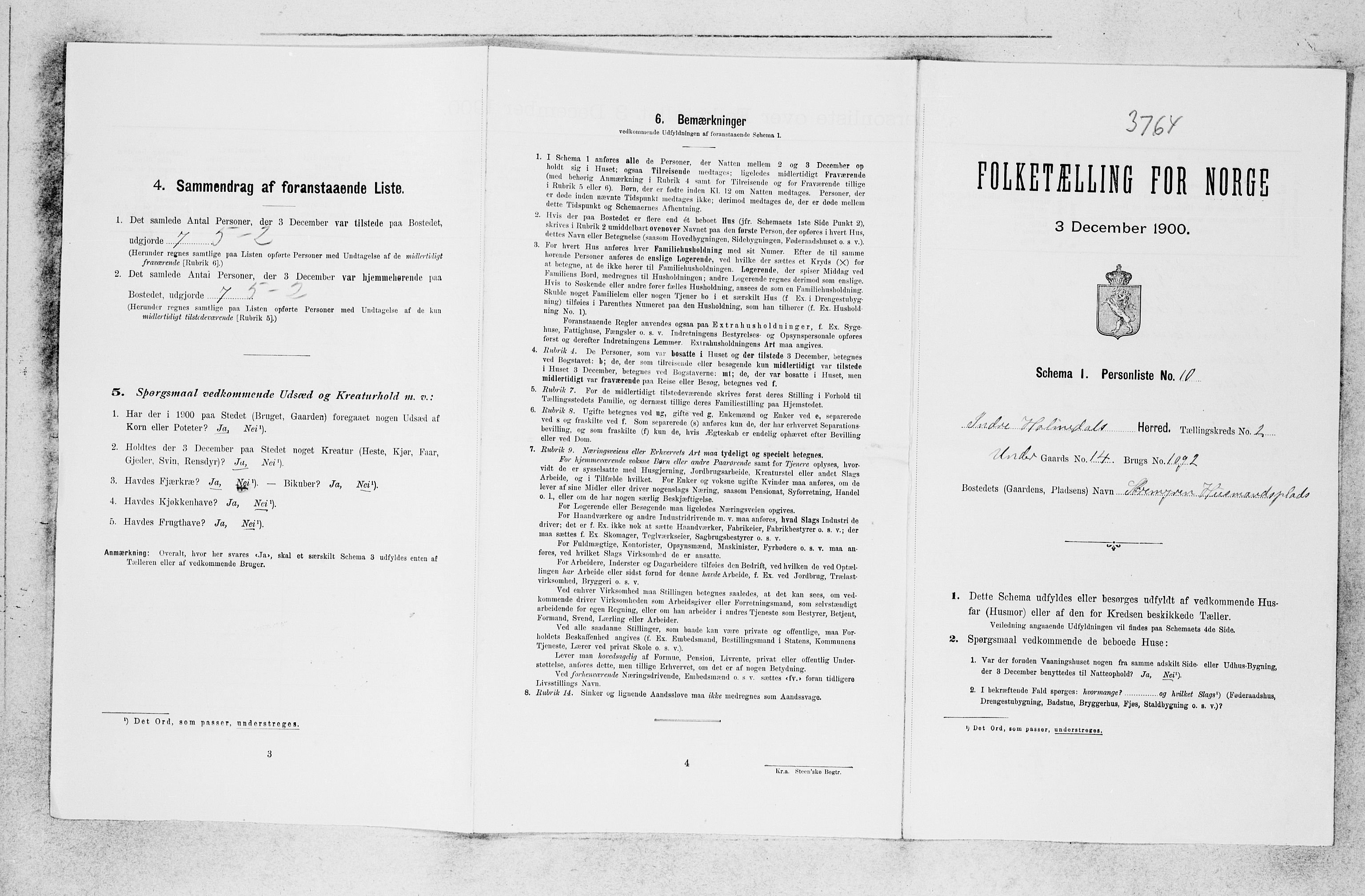SAB, 1900 census for Indre Holmedal, 1900, p. 202
