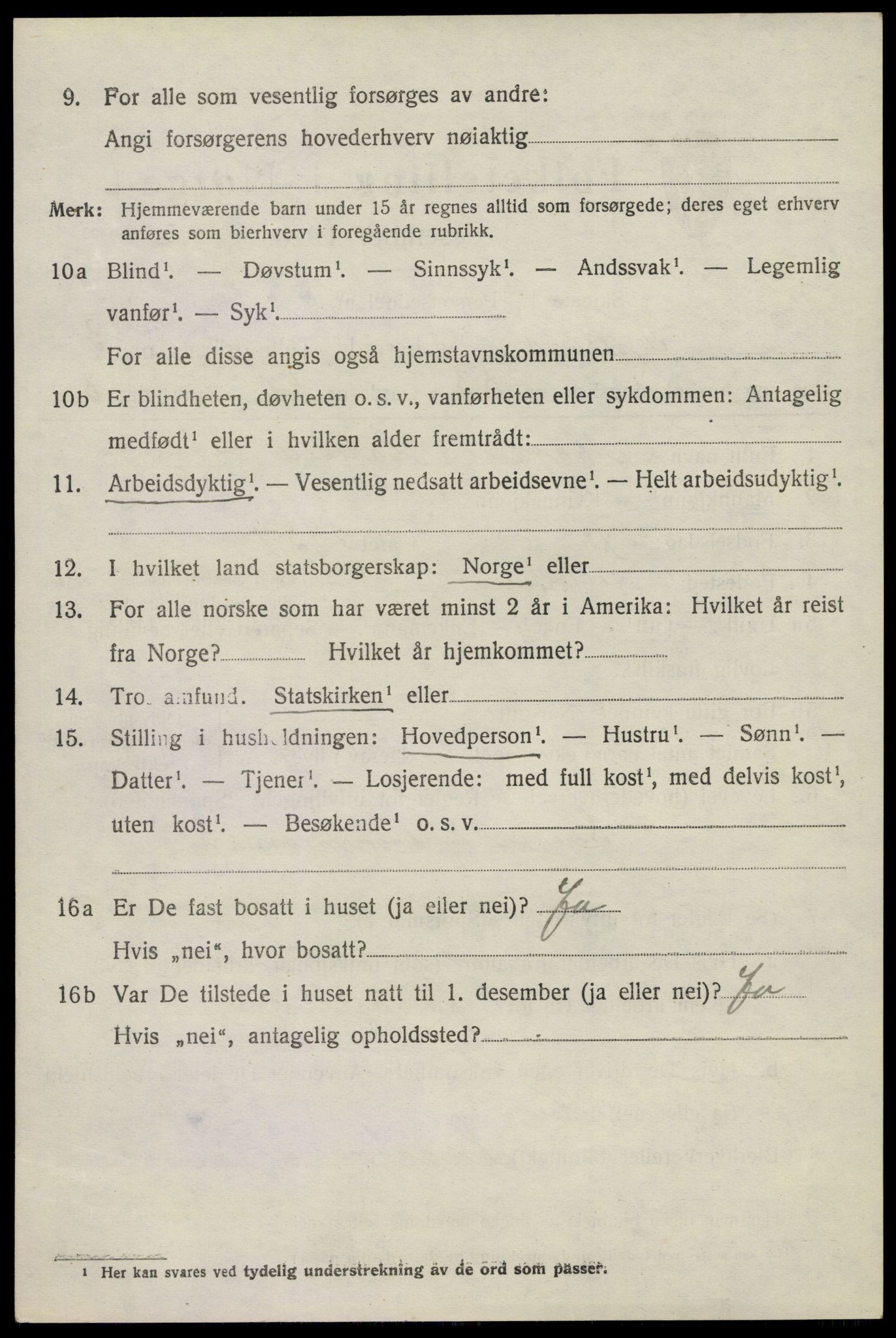 SAKO, 1920 census for Tjølling, 1920, p. 7494