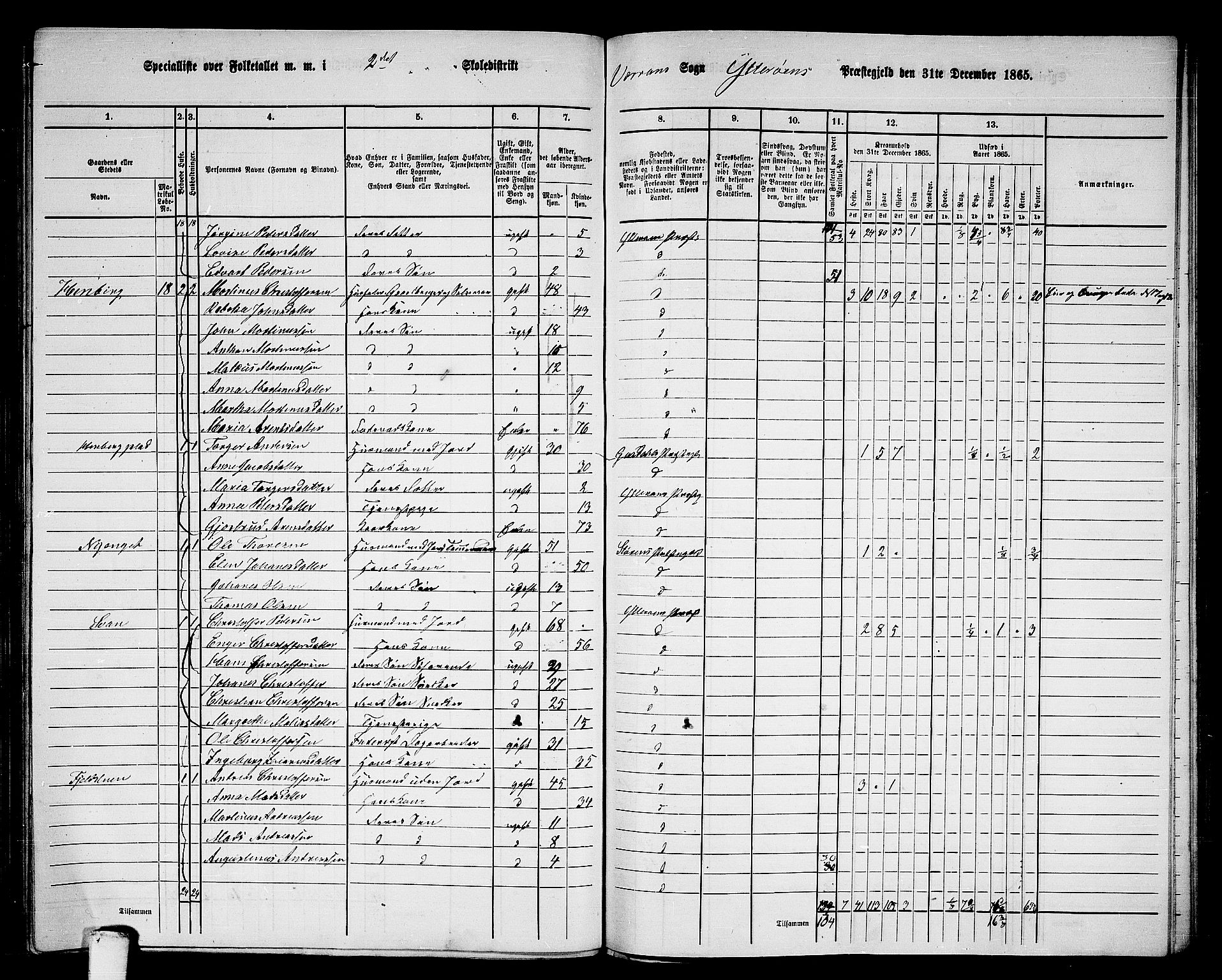 RA, 1865 census for Ytterøy, 1865, p. 146