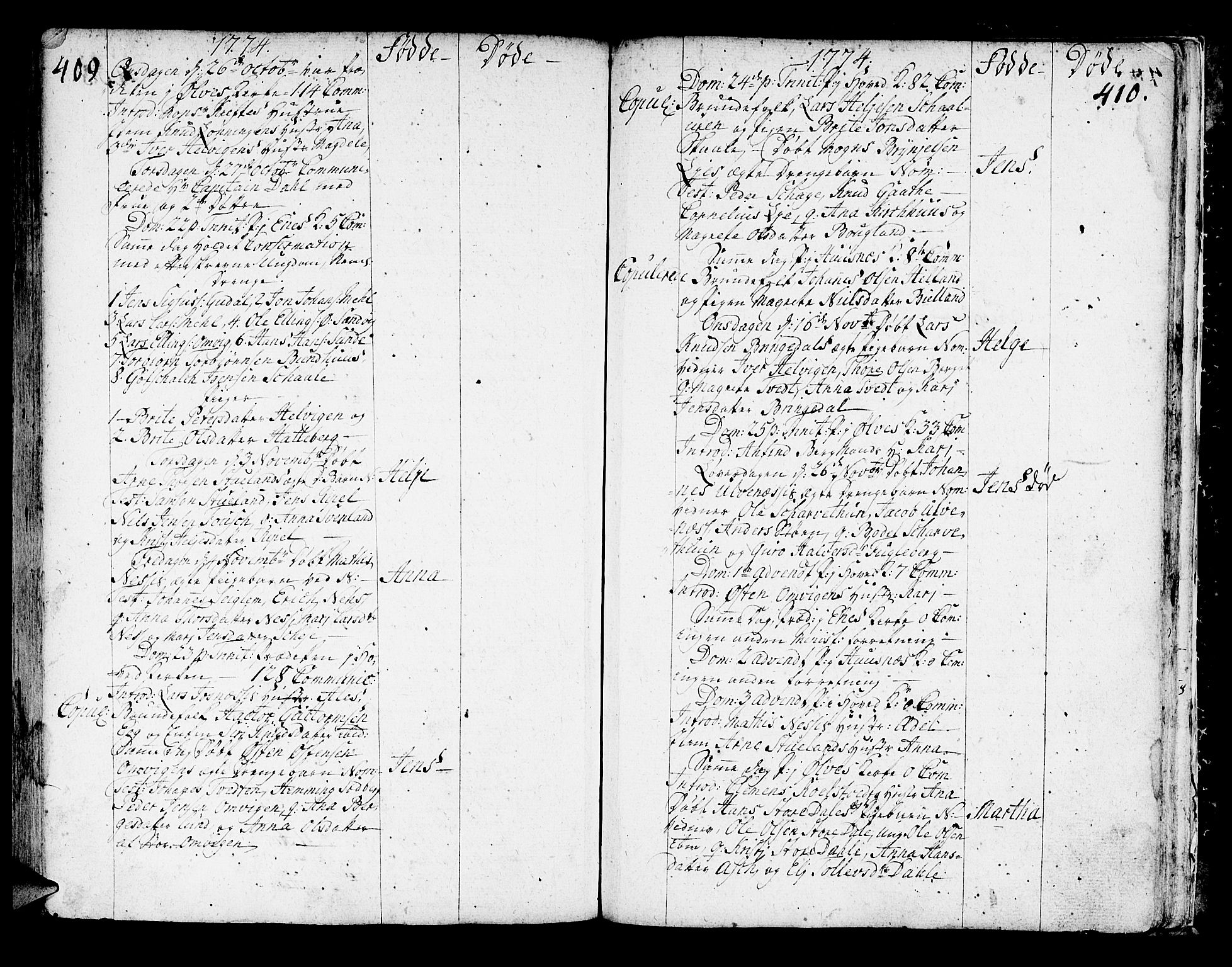 Kvinnherad sokneprestembete, SAB/A-76401/H/Haa: Parish register (official) no. A 3, 1754-1777, p. 409-410
