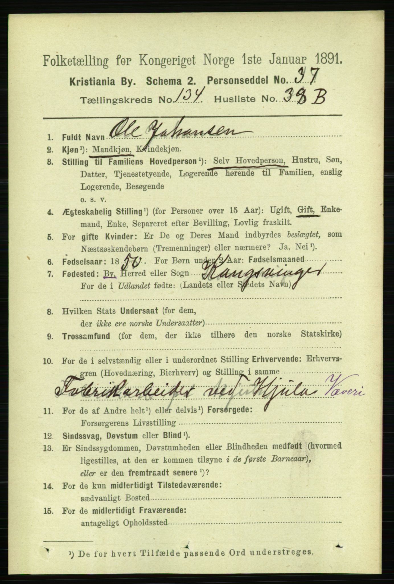 RA, 1891 census for 0301 Kristiania, 1891, p. 74317