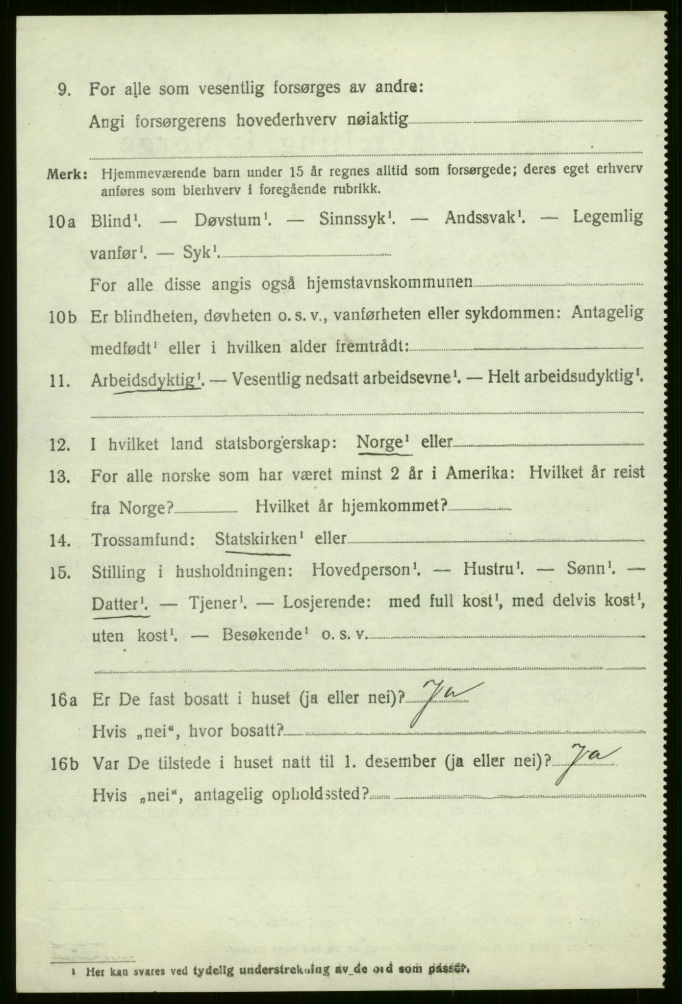 SAB, 1920 census for Evanger, 1920, p. 1048