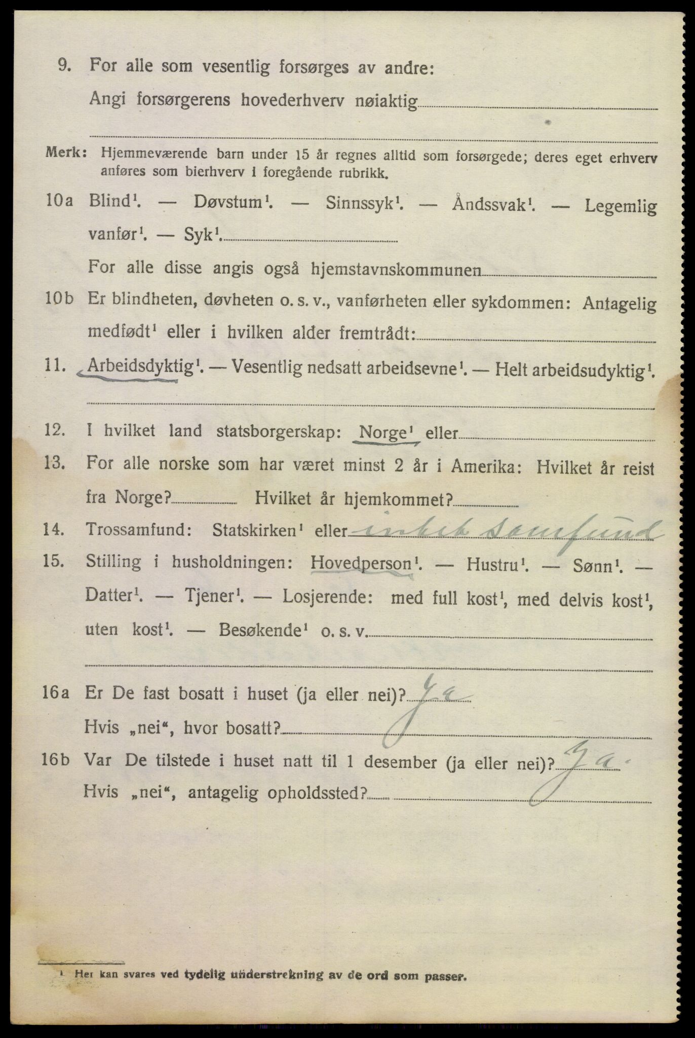 SAKO, 1920 census for Solum, 1920, p. 4345