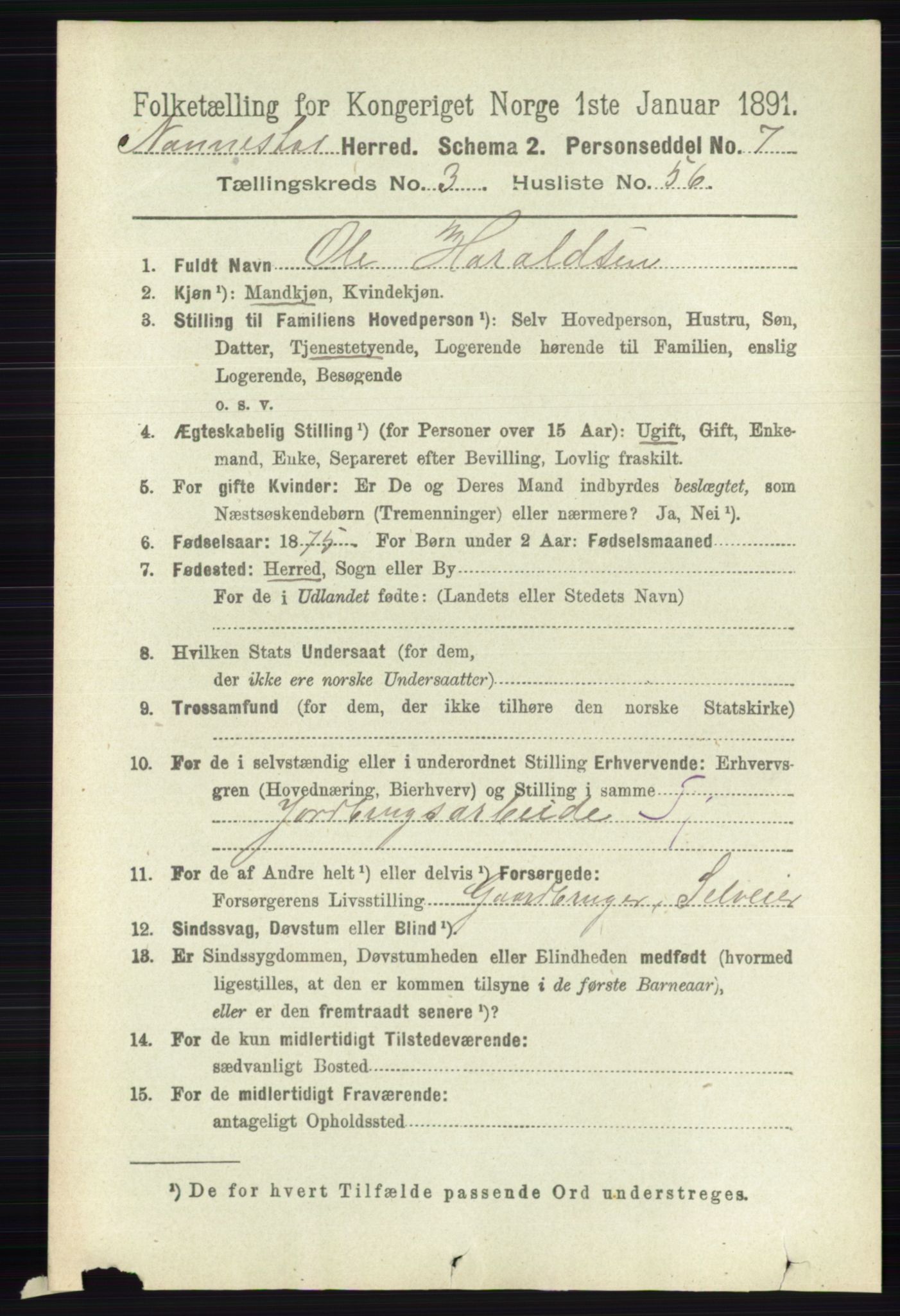 RA, 1891 census for 0238 Nannestad, 1891, p. 1798