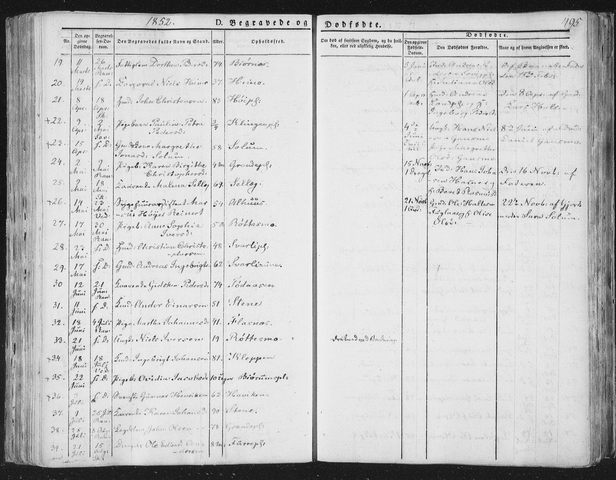 Ministerialprotokoller, klokkerbøker og fødselsregistre - Nord-Trøndelag, SAT/A-1458/764/L0552: Parish register (official) no. 764A07b, 1824-1865, p. 495