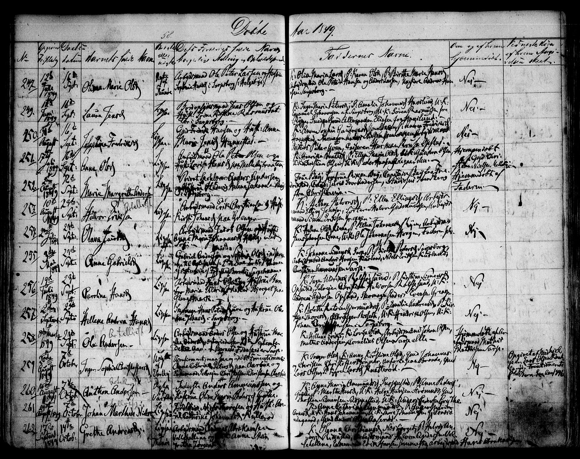 Tune prestekontor Kirkebøker, AV/SAO-A-2007/F/Fa/L0010a: Parish register (official) no. 10A, 1847-1852, p. 58
