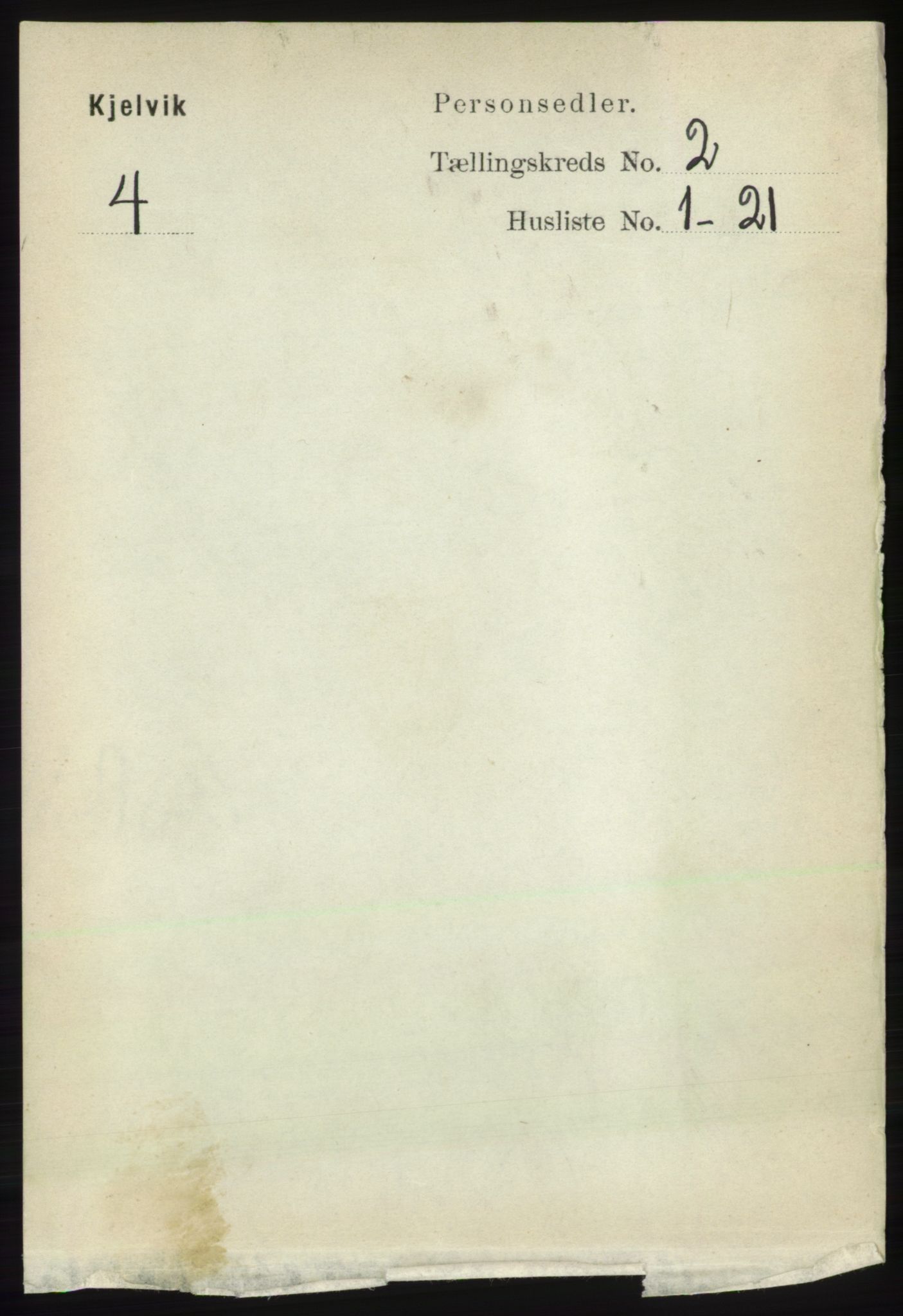 RA, 1891 census for 2019 Kjelvik, 1891, p. 101