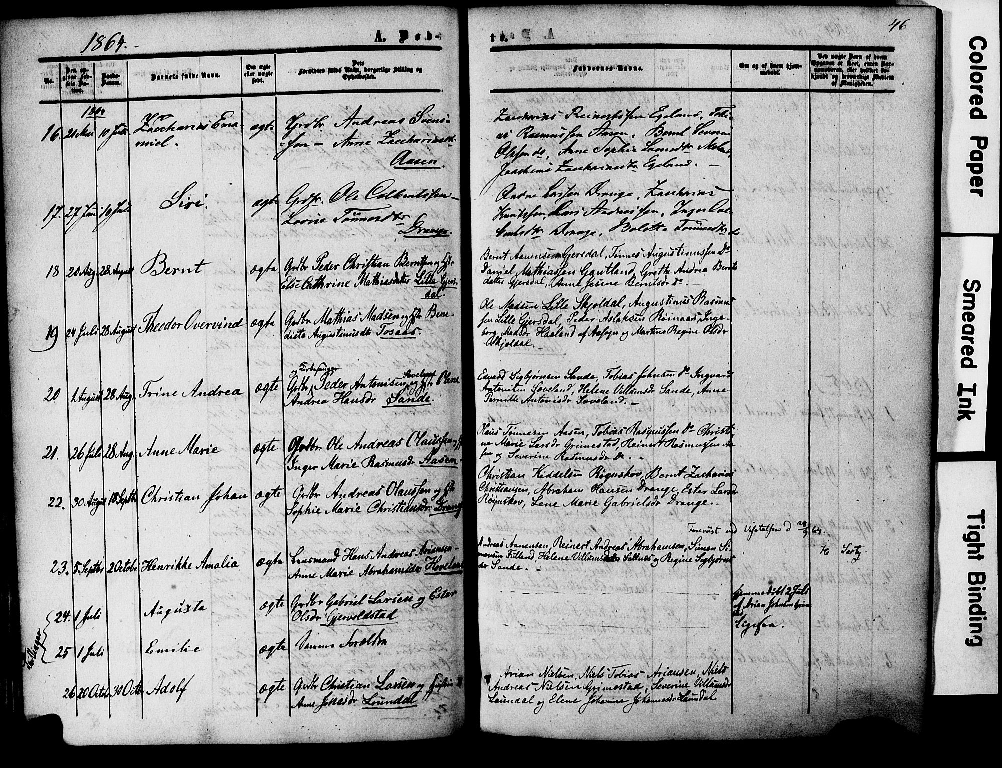 Herad sokneprestkontor, AV/SAK-1111-0018/F/Fa/Faa/L0005: Parish register (official) no. A 5, 1853-1886, p. 46