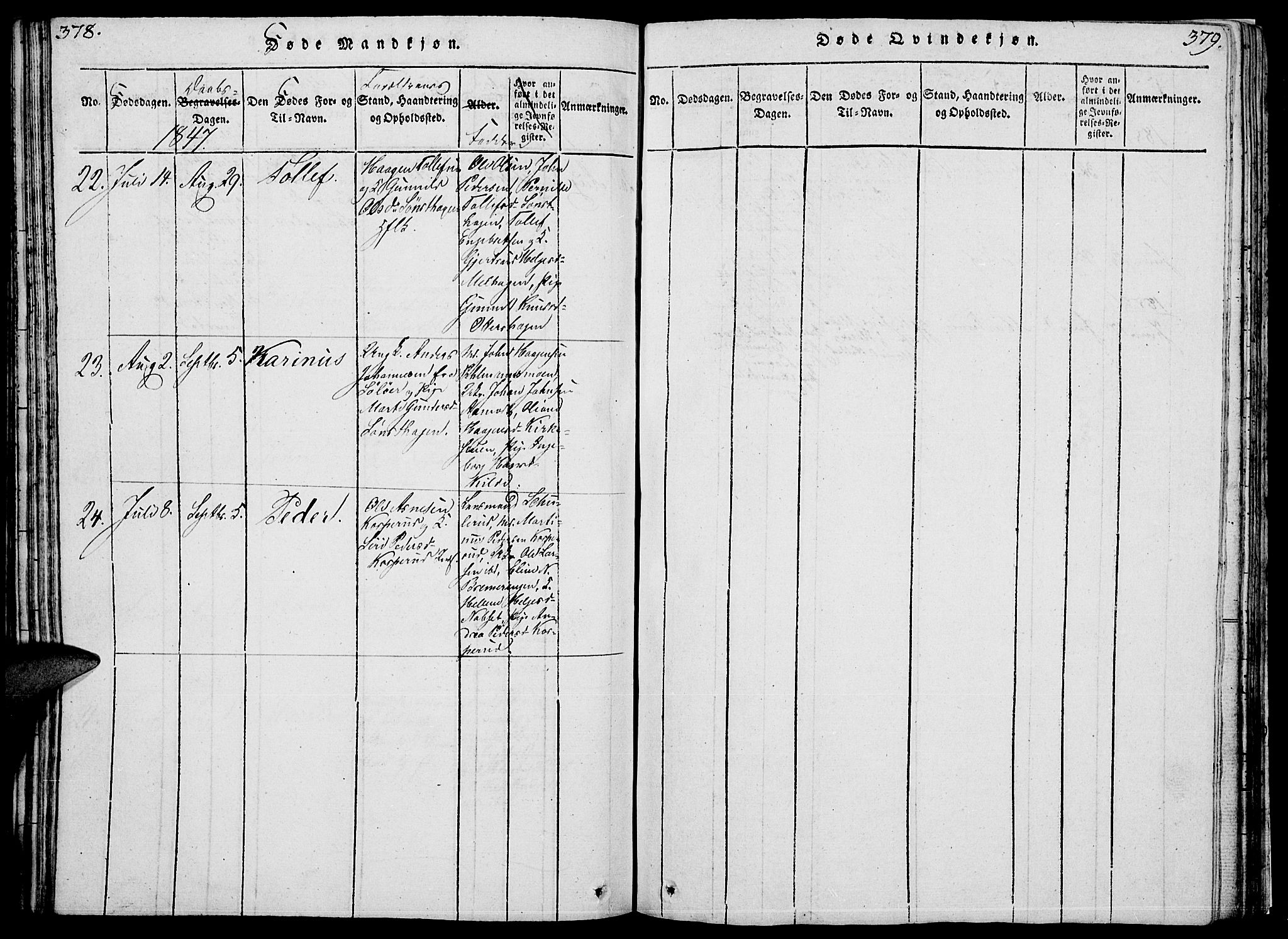 Åmot prestekontor, Hedmark, SAH/PREST-056/H/Ha/Hab/L0001: Parish register (copy) no. 1, 1815-1847, p. 378-379