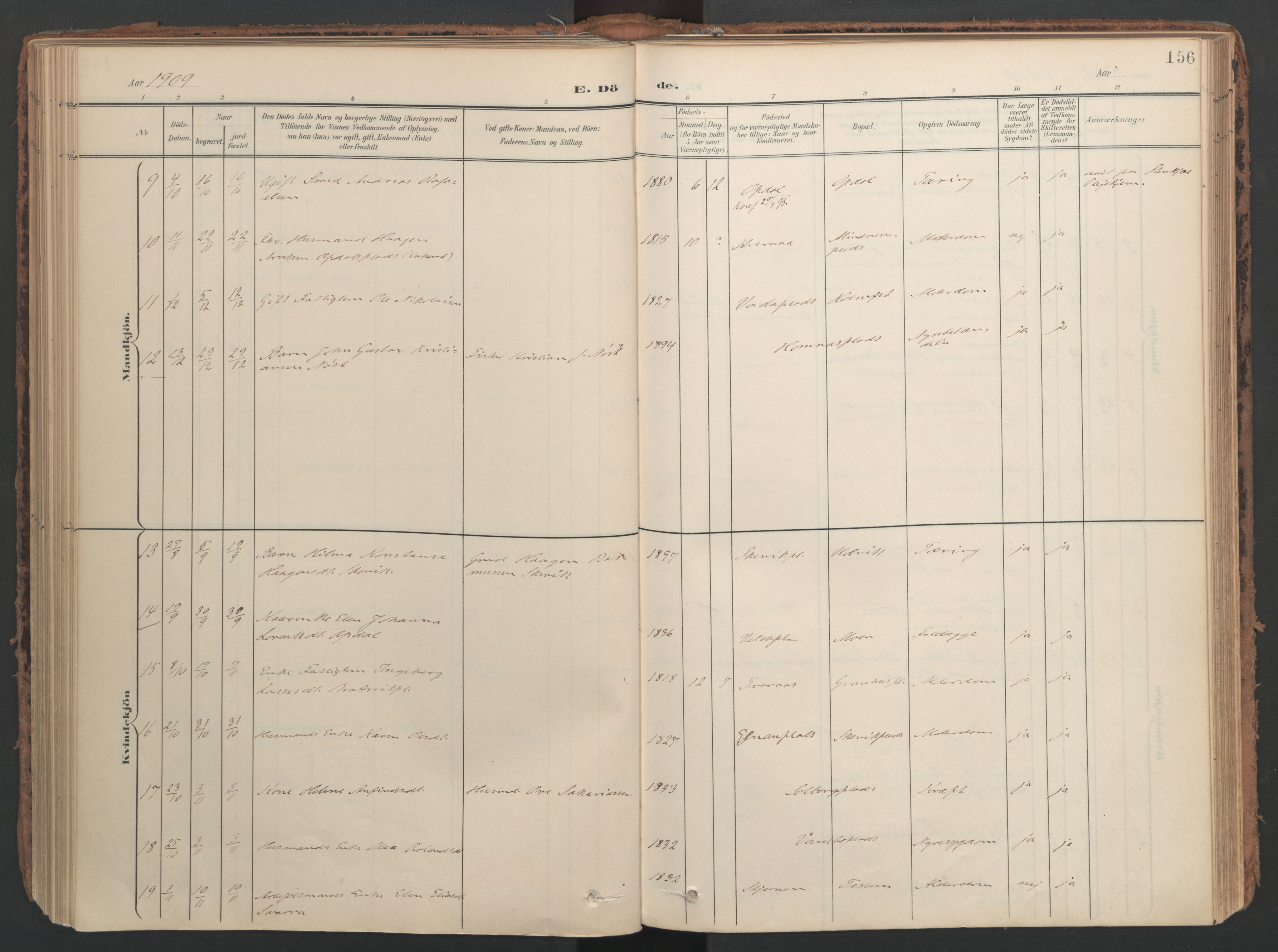 Ministerialprotokoller, klokkerbøker og fødselsregistre - Nord-Trøndelag, SAT/A-1458/741/L0397: Parish register (official) no. 741A11, 1901-1911, p. 156
