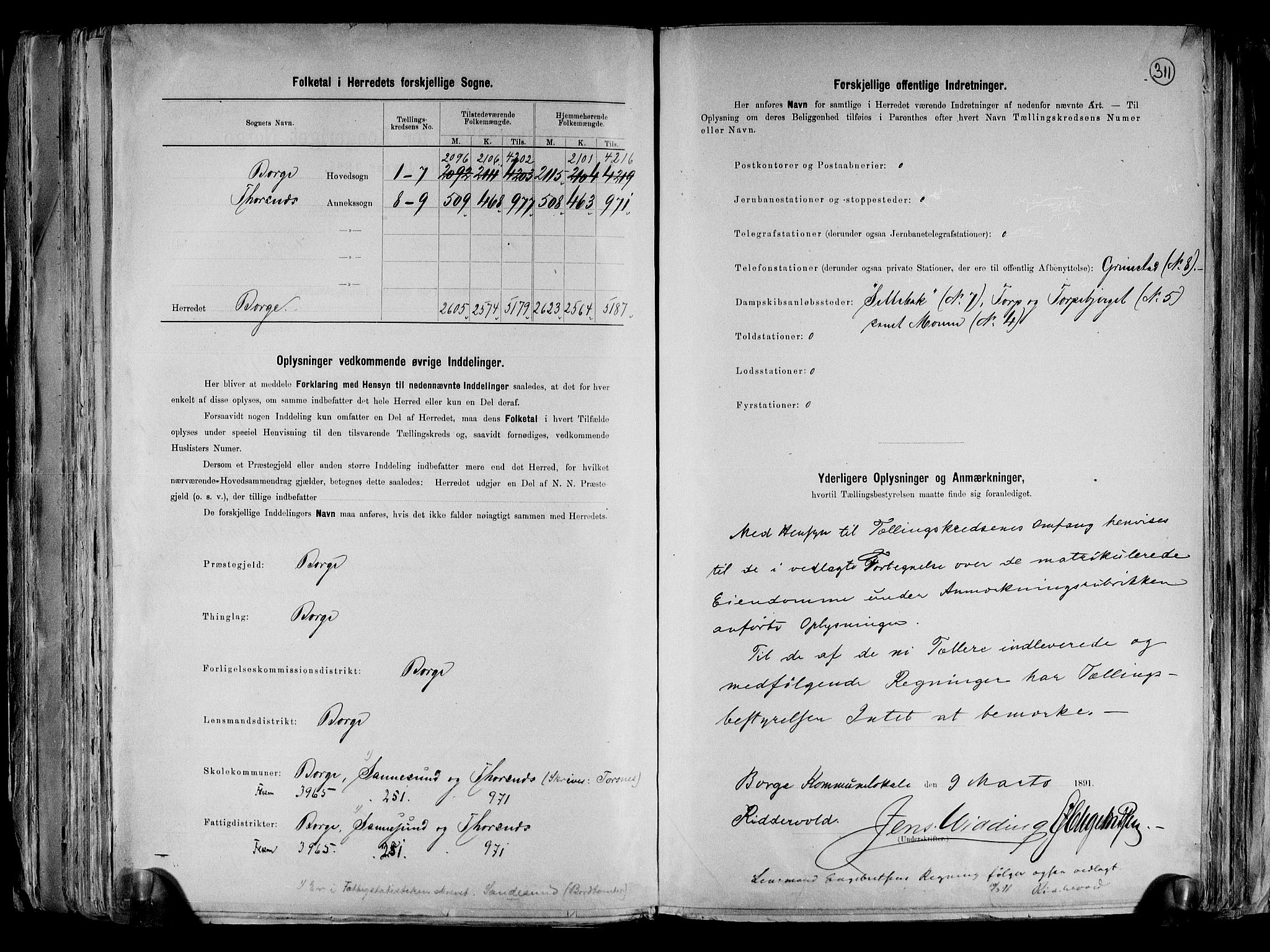 RA, 1891 census for 0113 Borge, 1891, p. 3