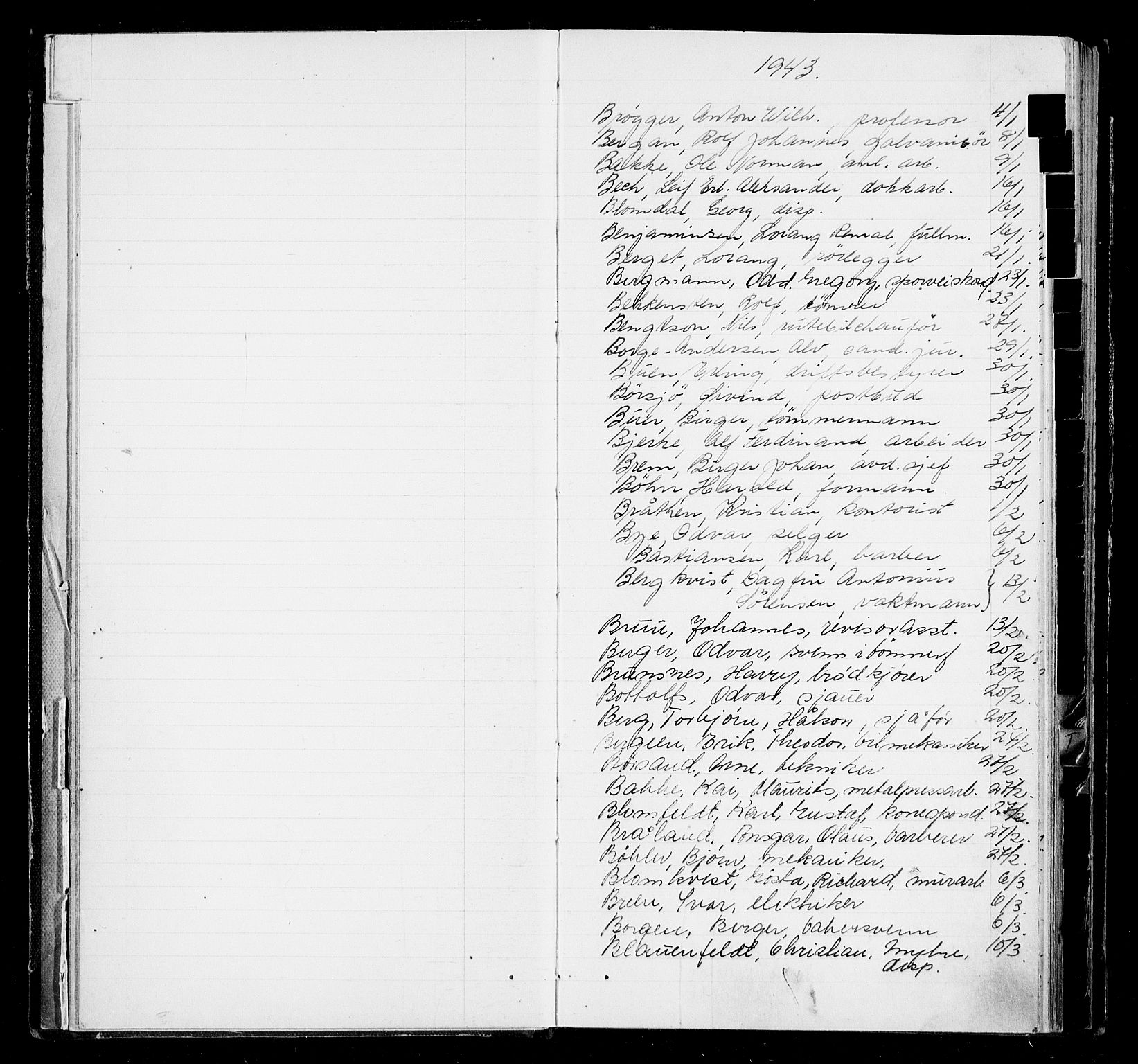 Oslo byfogd avd. I, AV/SAO-A-10220/L/La/L0006: Vigselsregister, 1943-1946, p. 14