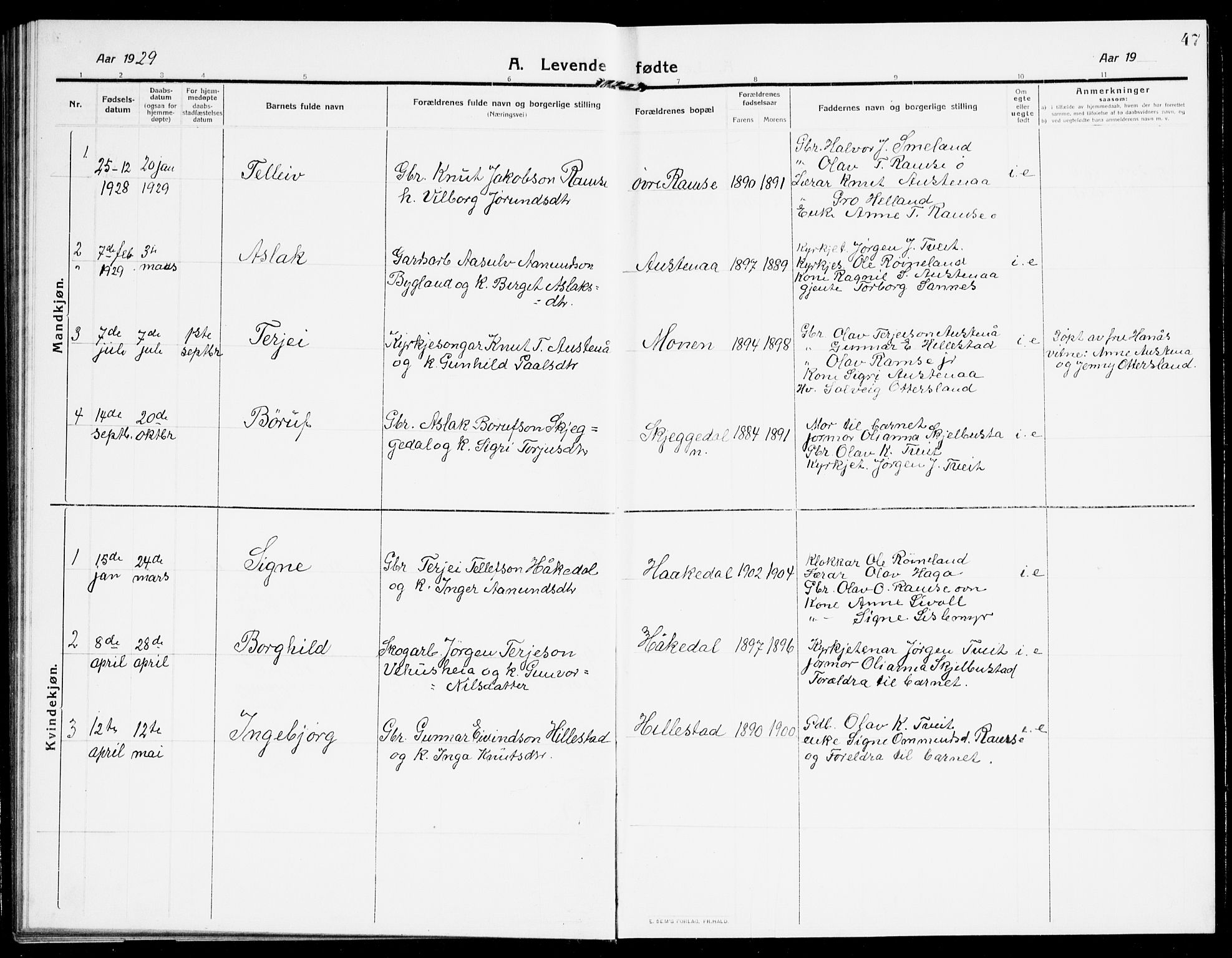 Åmli sokneprestkontor, AV/SAK-1111-0050/F/Fb/Fbb/L0003: Parish register (copy) no. B 3, 1906-1941, p. 47